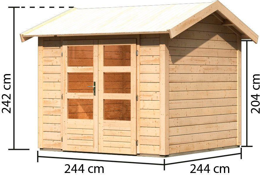 KONIFERA 3, cm, BxT: naturbelassen 591,50x288 Gartenhaus Traufberg