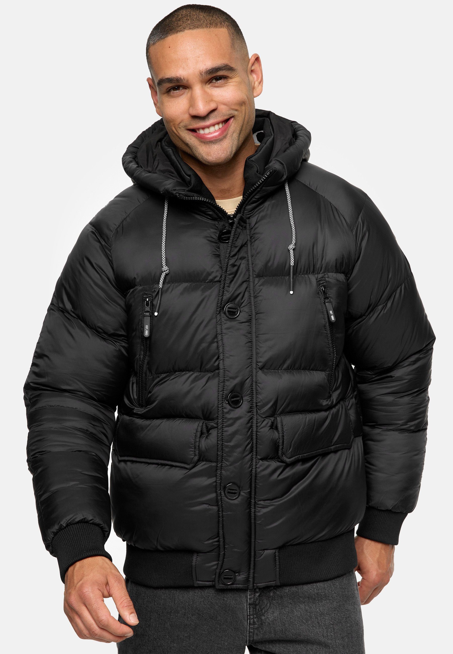 Indicode Steppjacke Herren INPaulix Herrenjacke Daunen-Optik