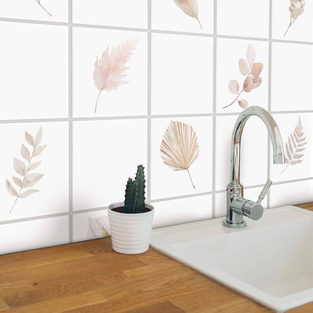 K&L Wall Art Fliesenaufkleber selbstklebend Klebefliese Sticker Herbst Boho günstig online kaufen