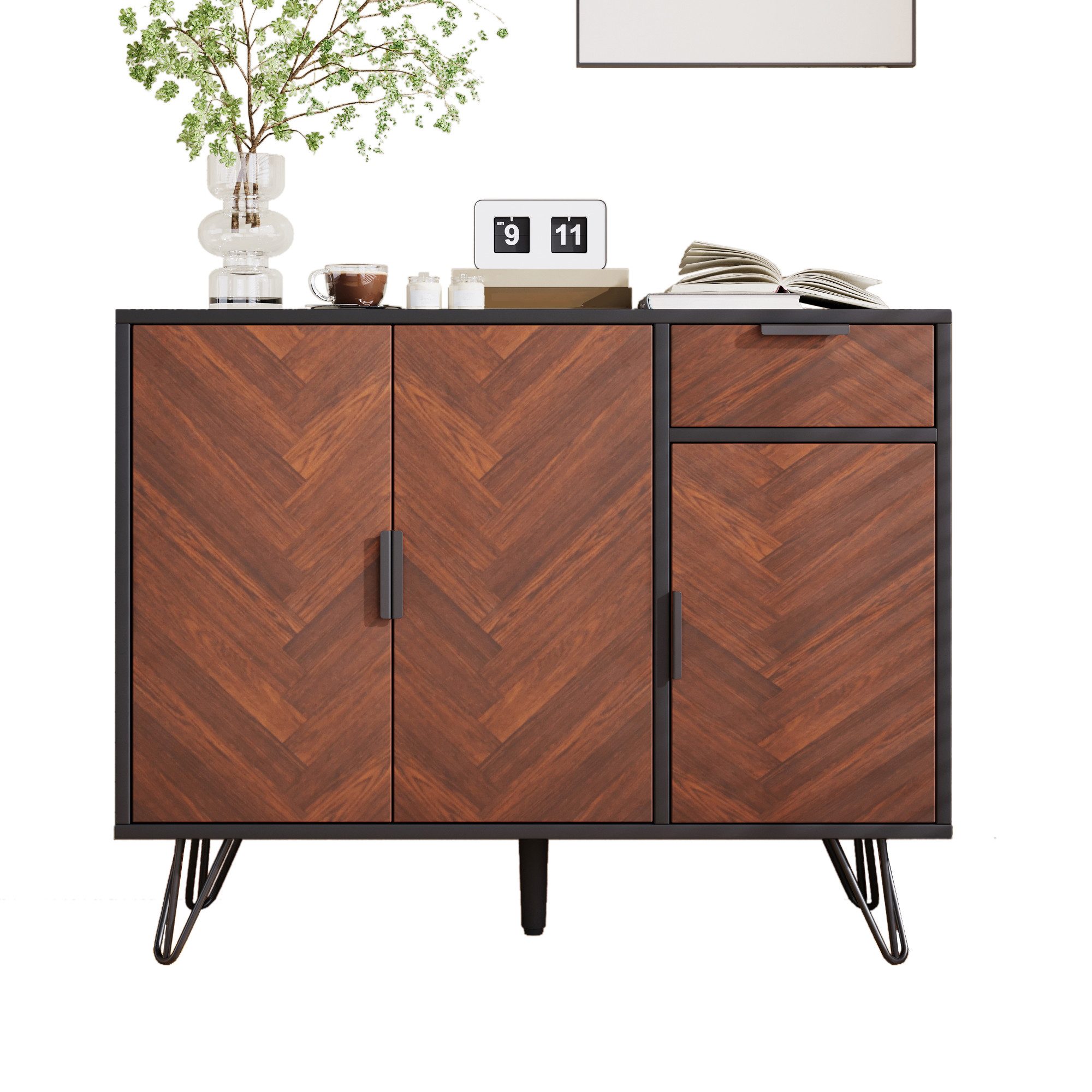Merax Sideboard im Holzoptik mit Schubladen günstig online kaufen