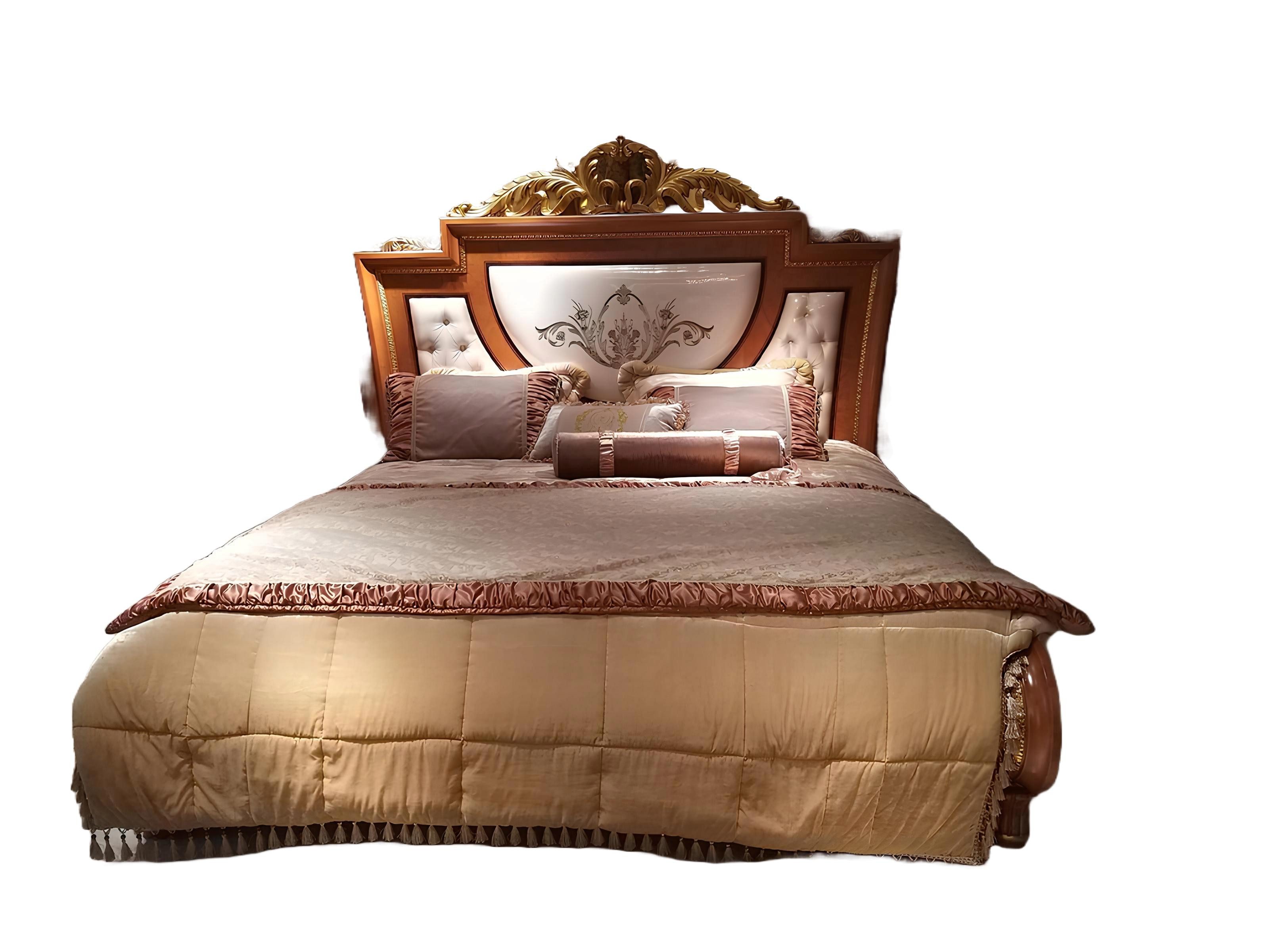 Xlmoebel Bett Elegantes Barock-Bett mit luxuriöser Verzierung und antikem Flair (Doppelbett, Bett), Hergestellt in Europa