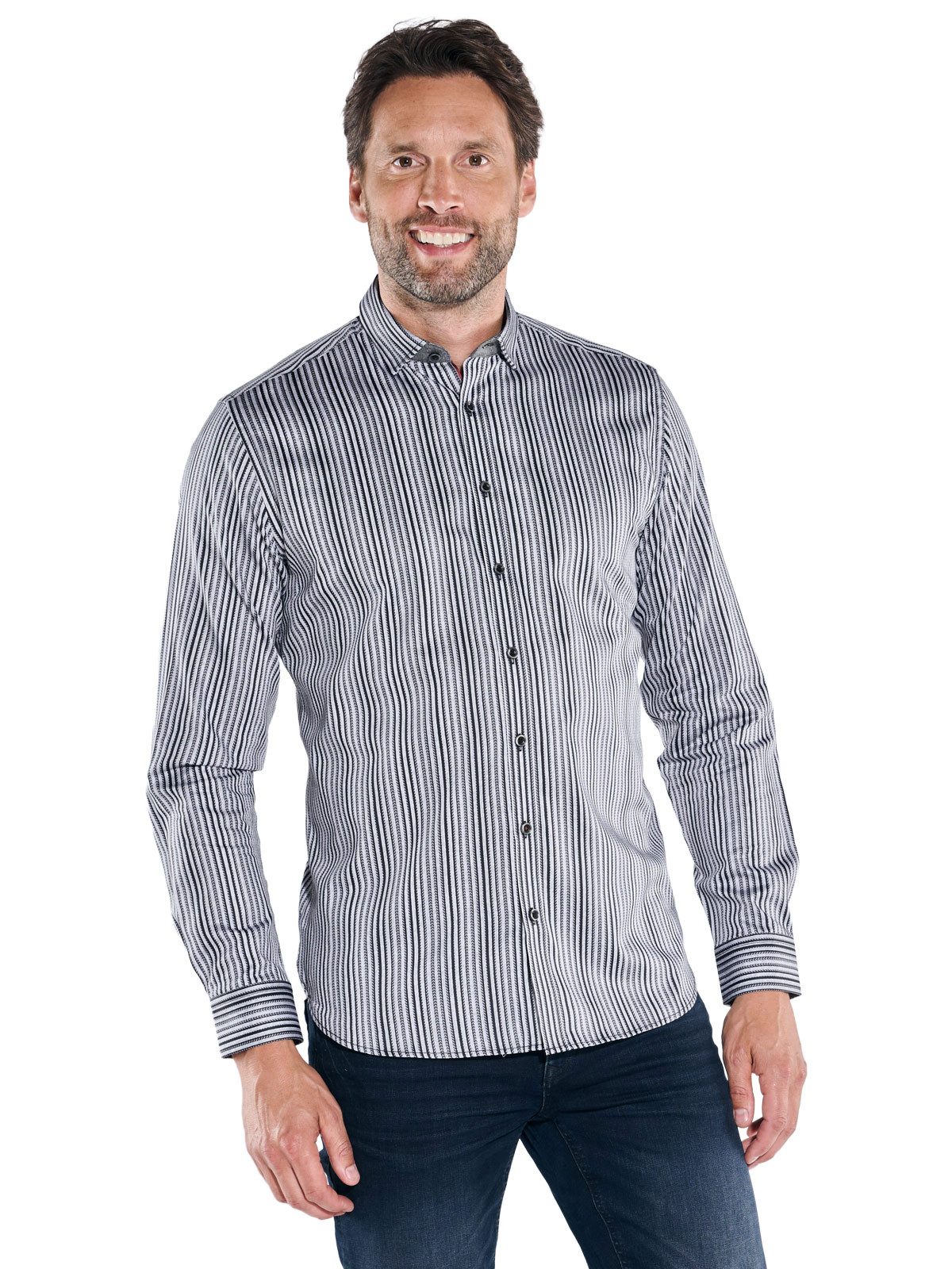 Engbers Langarmhemd Herren Langarm-Hemd "My Favorite", Anthrazit