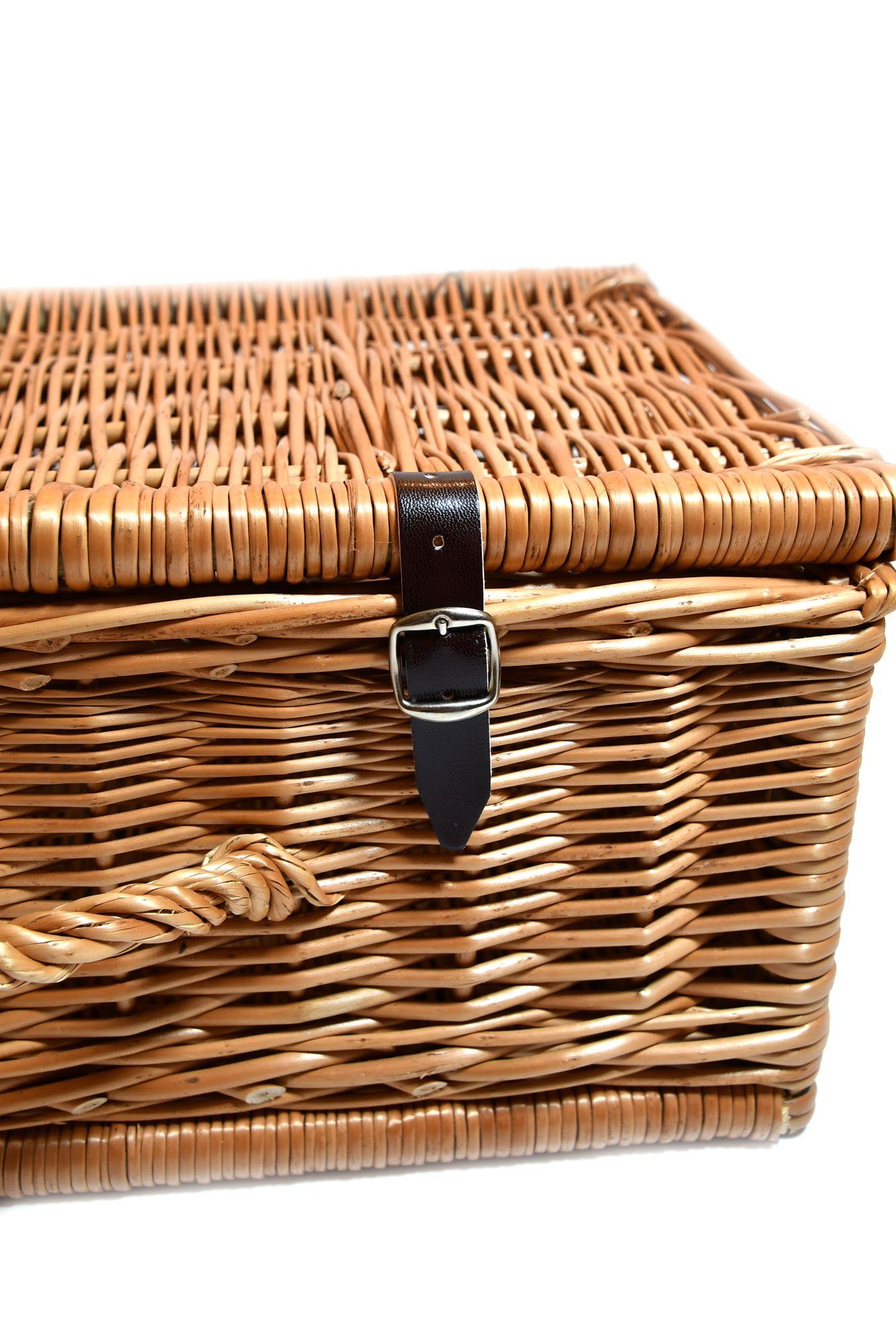 MyBer® Koffer Weidenkoffer Weidenkorb Korb aus Weide geflochten Geschenkkoffer, 0 Rollen, braun mit Verschluß und Griff Handarbeit 45/31/20 K9-031