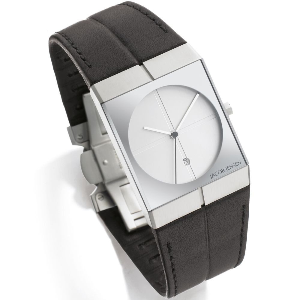 Jacob Jensen Quarzuhr JACOB JENSEN Herren Armbanduhr ICON SERIES 232 silberfarbend B. 30 mm
