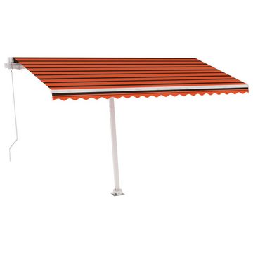 furnicato Markise Standmarkise Manuell Einziehbar 450x300 cm Orange/Braun