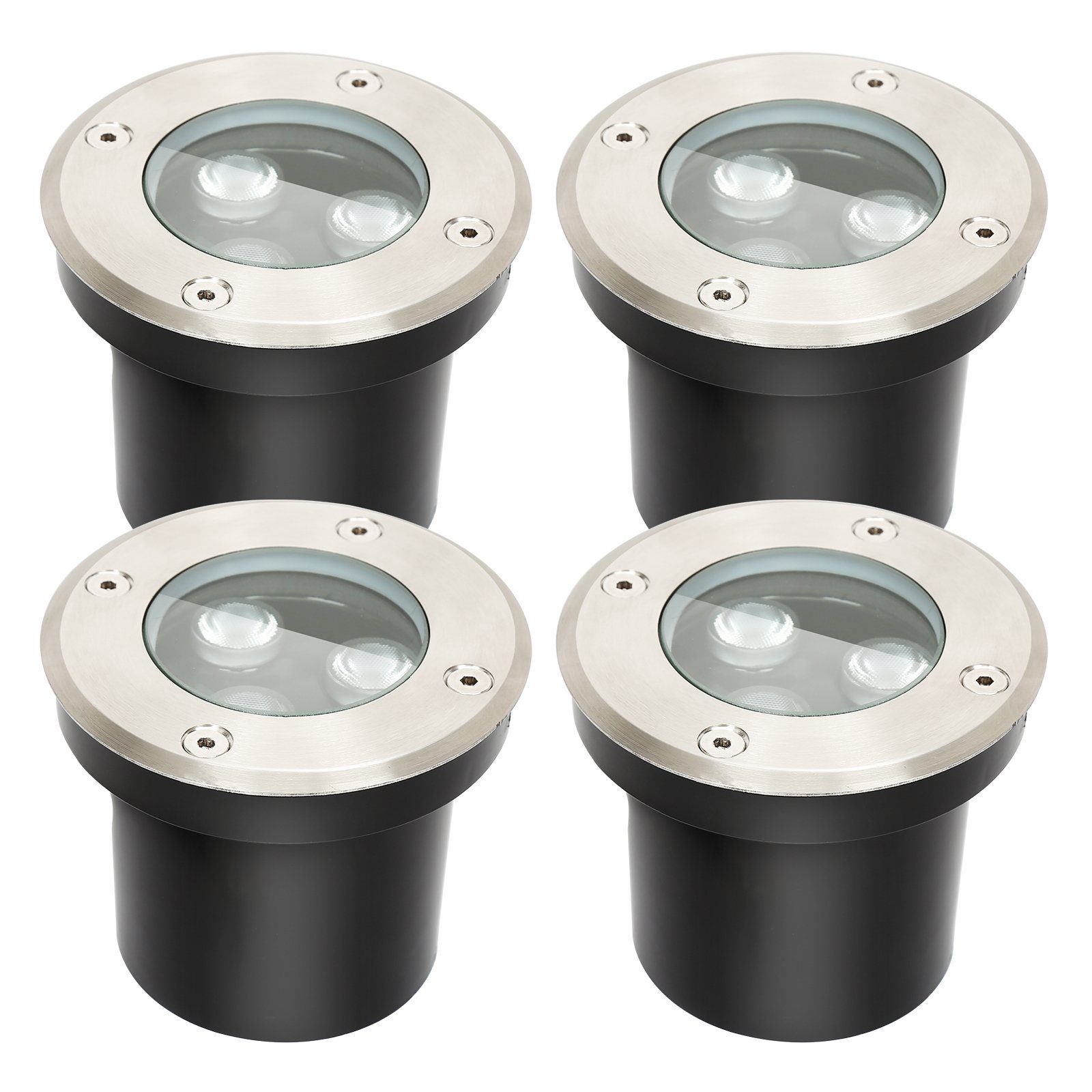Clanmacy LED Einbaustrahler 3W LED Bodenleuchte Beleuchtung Bodenstrahler Aussen-Beleuchtung, 8er, LED wechselbar, Warmweiß