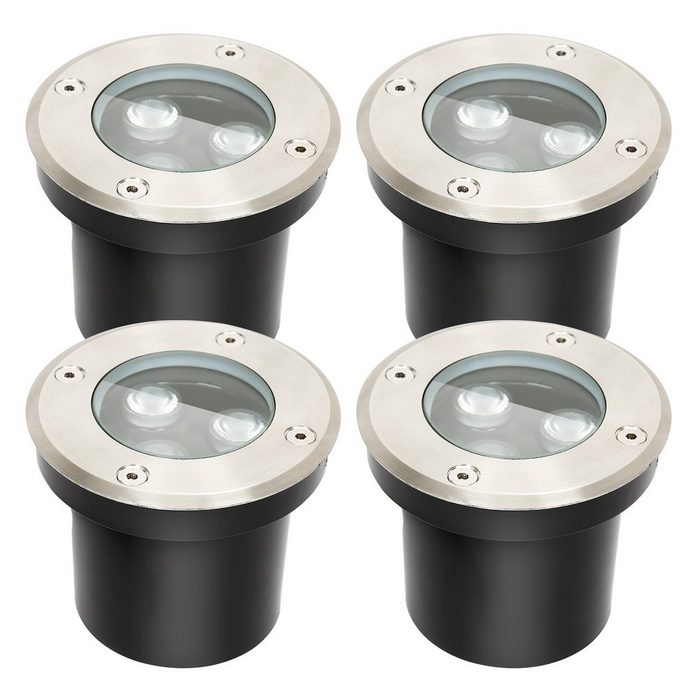 Clanmacy LED Einbaustrahler 3W LED Bodenleuchte Beleuchtung Bodenstrahler Aussen-Beleuchtung 1er LED wechselbar Warmweiß