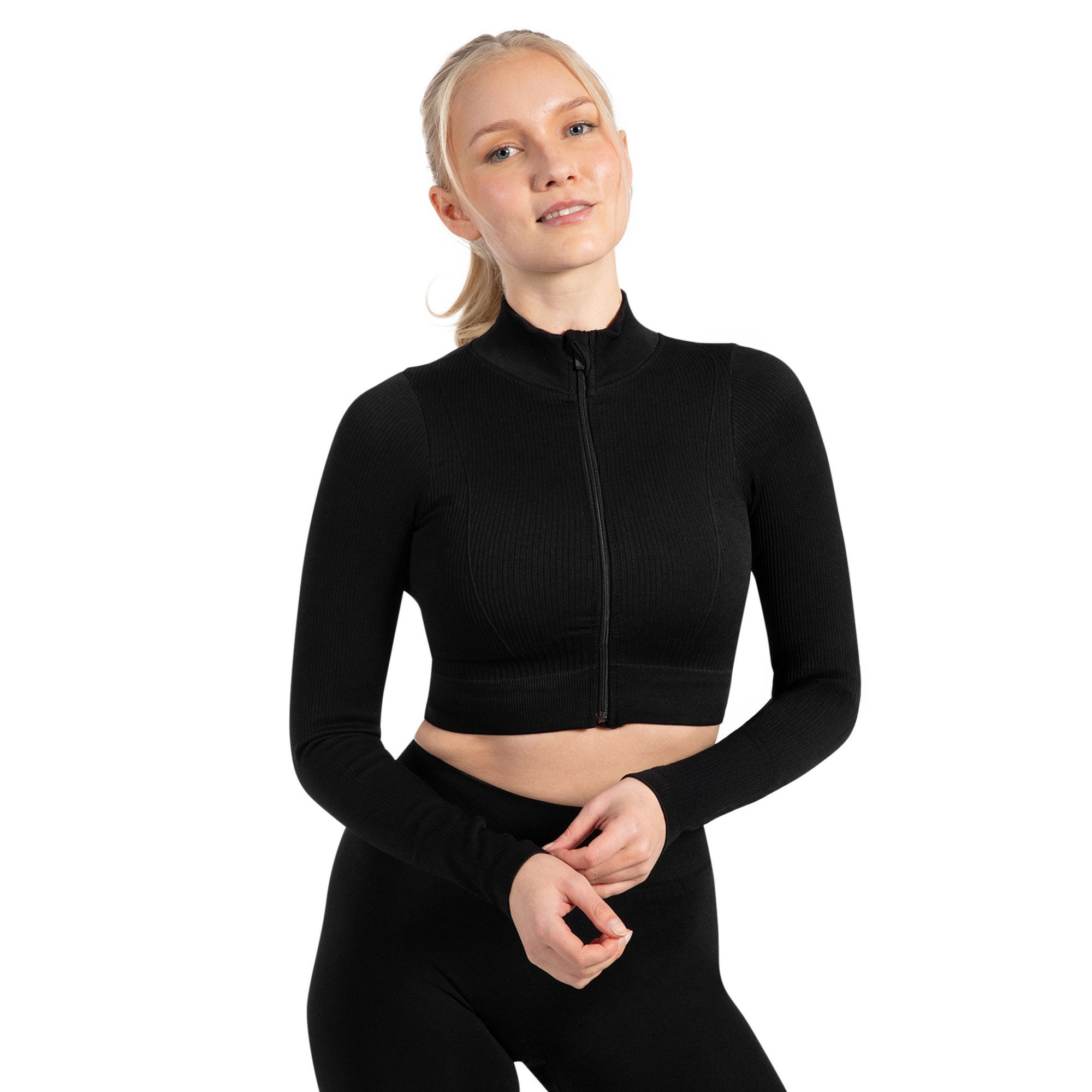 Smilodox Trainingsjacke Zeya, Size Up empfohlen, Crop Sportjacke Slim Fit, günstig online kaufen