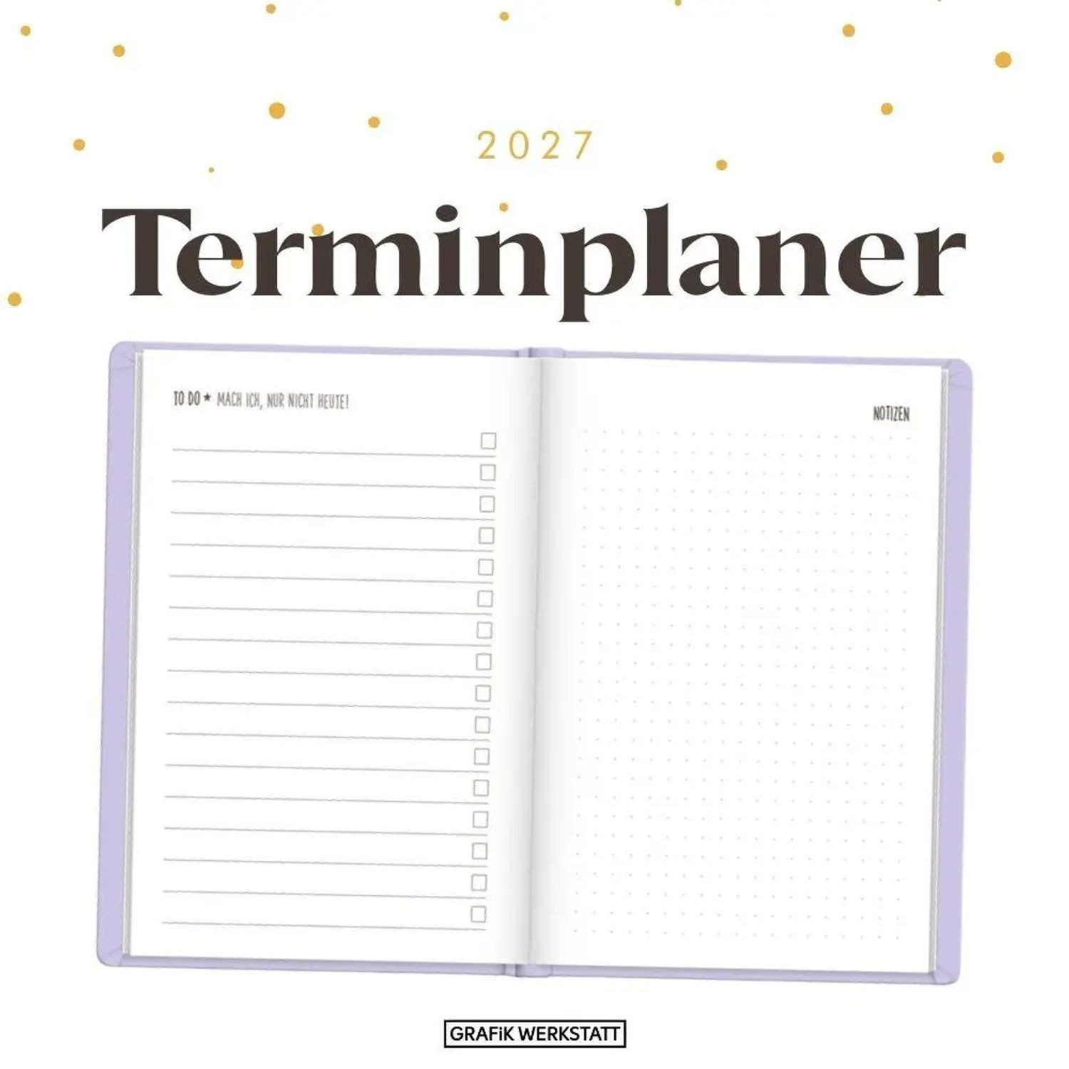 Grafik Werkstatt Taschenkalender Terminplaner Lederlook 2027 Schwarz