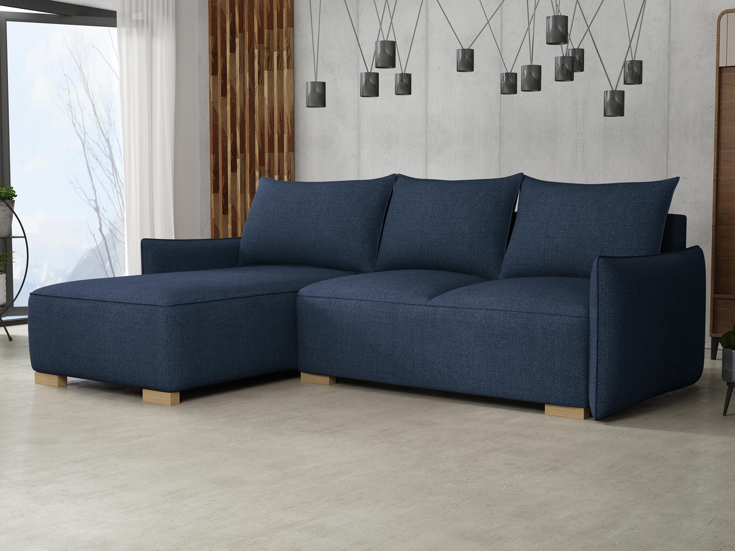 MIRJAN24 Ecksofa Focus L, mit Bettkasten und Schlaffunktion, Holzfüße in der Farbe Natur, Seite universal