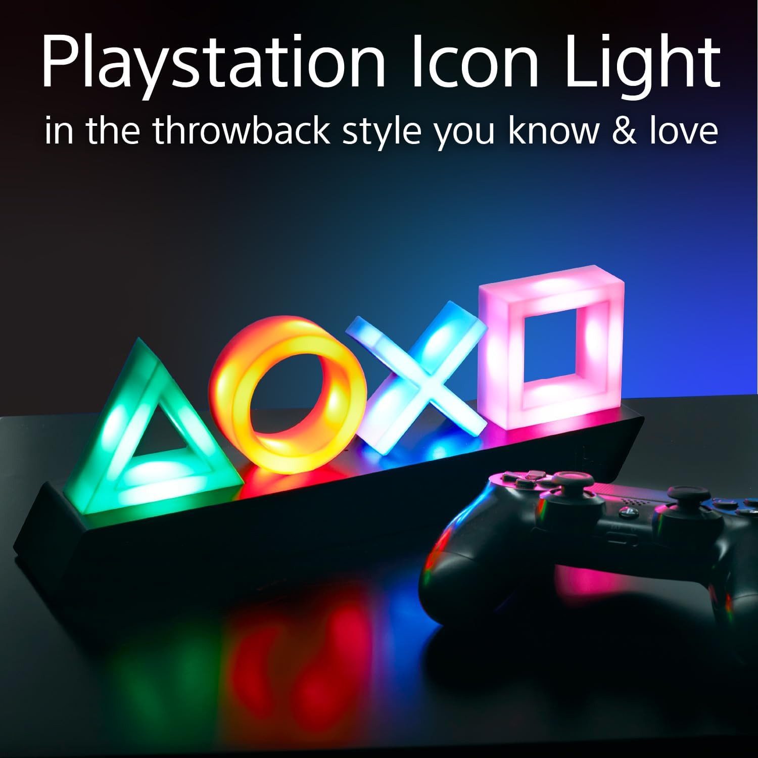Paladone Dekolicht PlayStation Icons Leuchte mit 3 Lichtmodi, LED fest integriert, Dynamisches Phasenlicht & Standardmodus