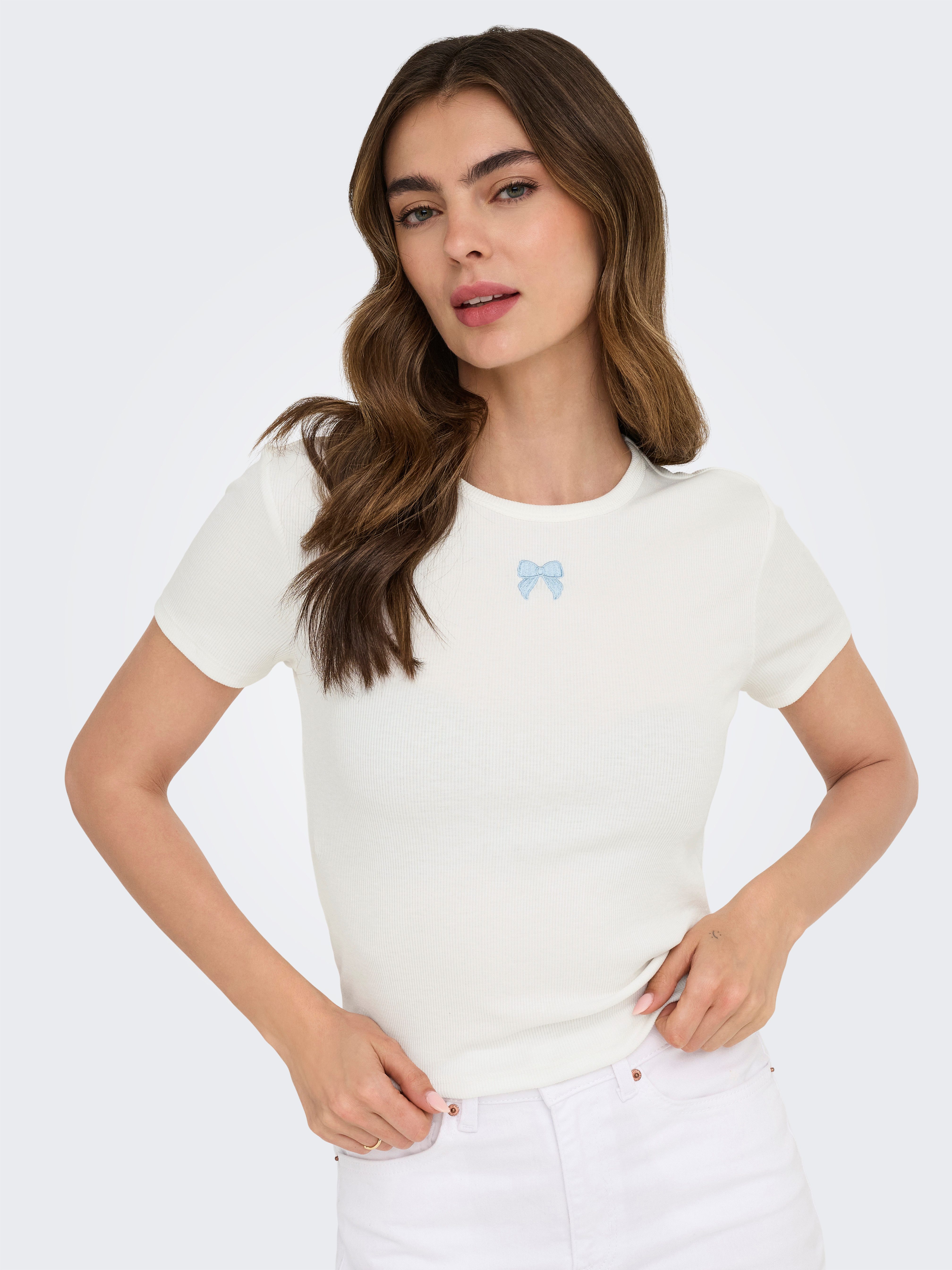 ONLY Kurzarmshirt ONLDANIELLA S/S RIB TOP CS JRS günstig online kaufen