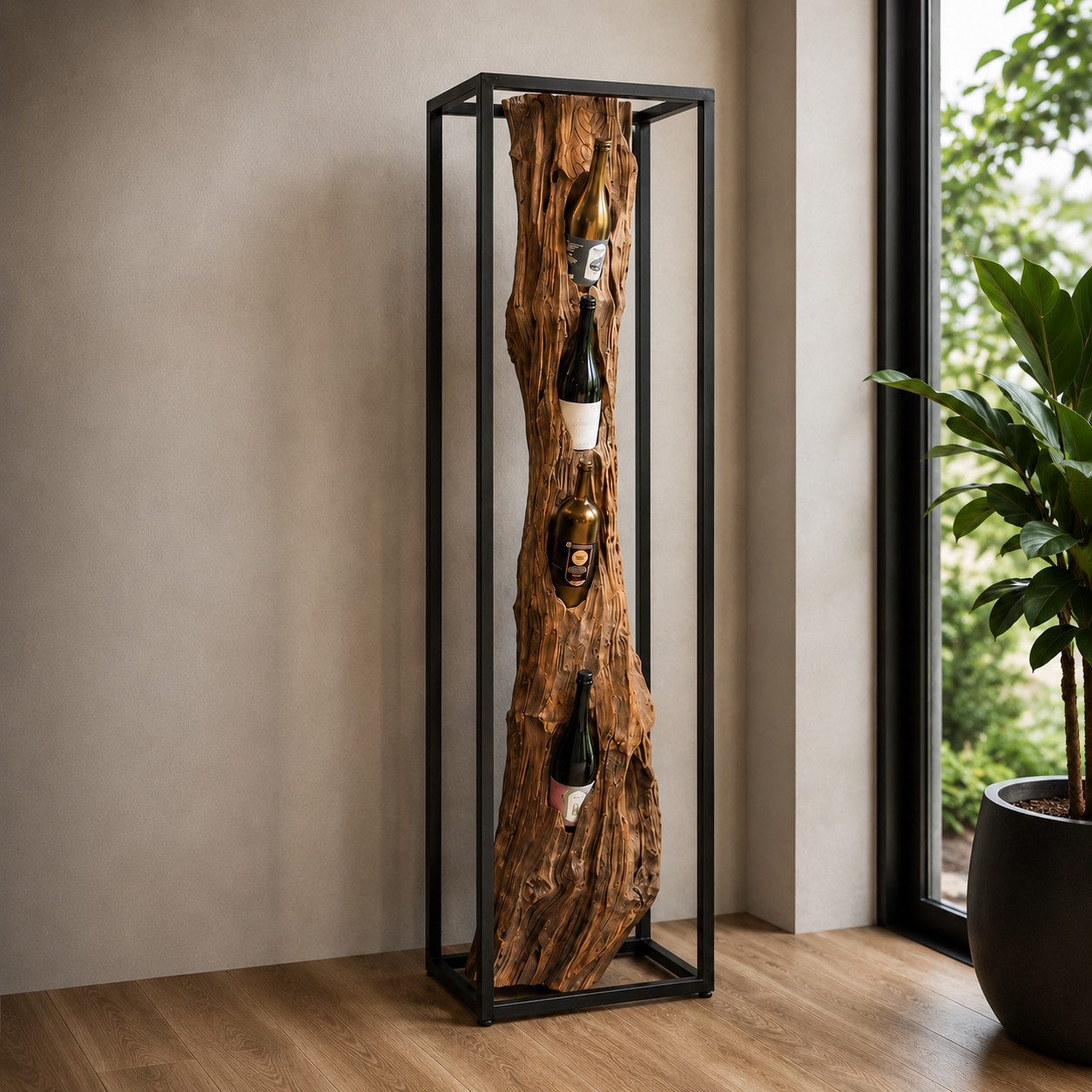Möbel Bressmer Weinregal Fensunaga Weinregal aus massivem Teakholz, 150 cm Höhe