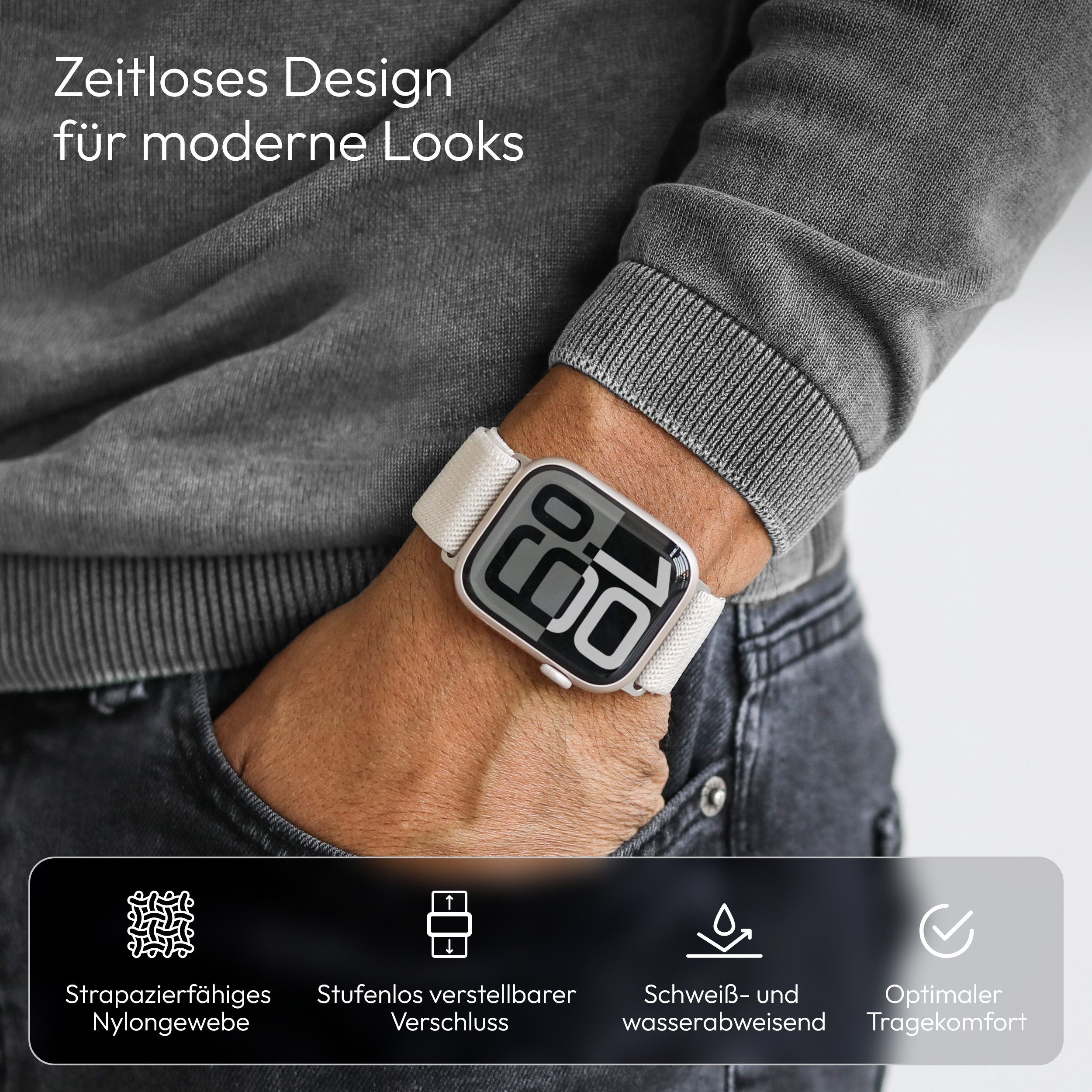 VONMÄHLEN Smartwatch-Armband Classic Nylon Loop günstig online kaufen