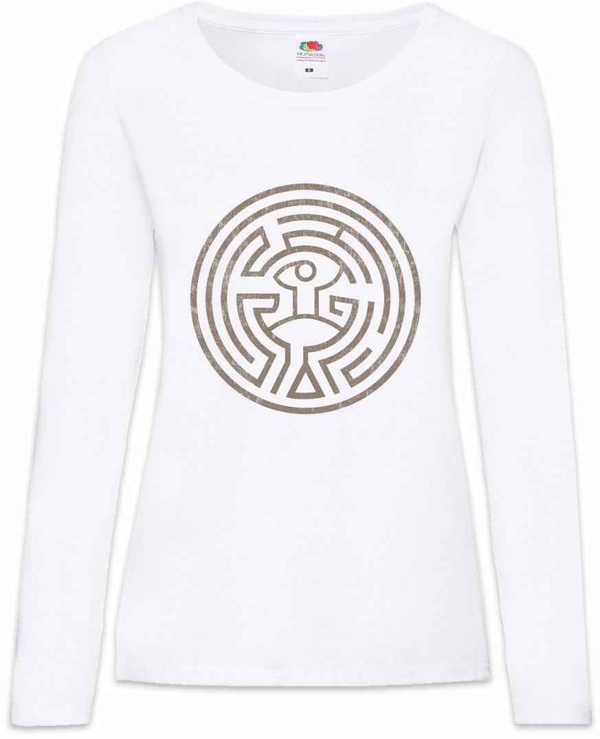 Langarmshirt Maze Damen Langarmshirt Westworld Labyrinth Circle Kreis Kopf Head