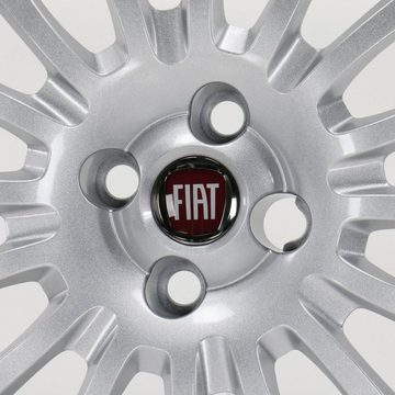 FIAT Radkappe Original Radkappe Radblende 15 Zoll Silber 735481016, 15 in Zoll, (1-St) rotes kleines Fiat Emblem verschraubt