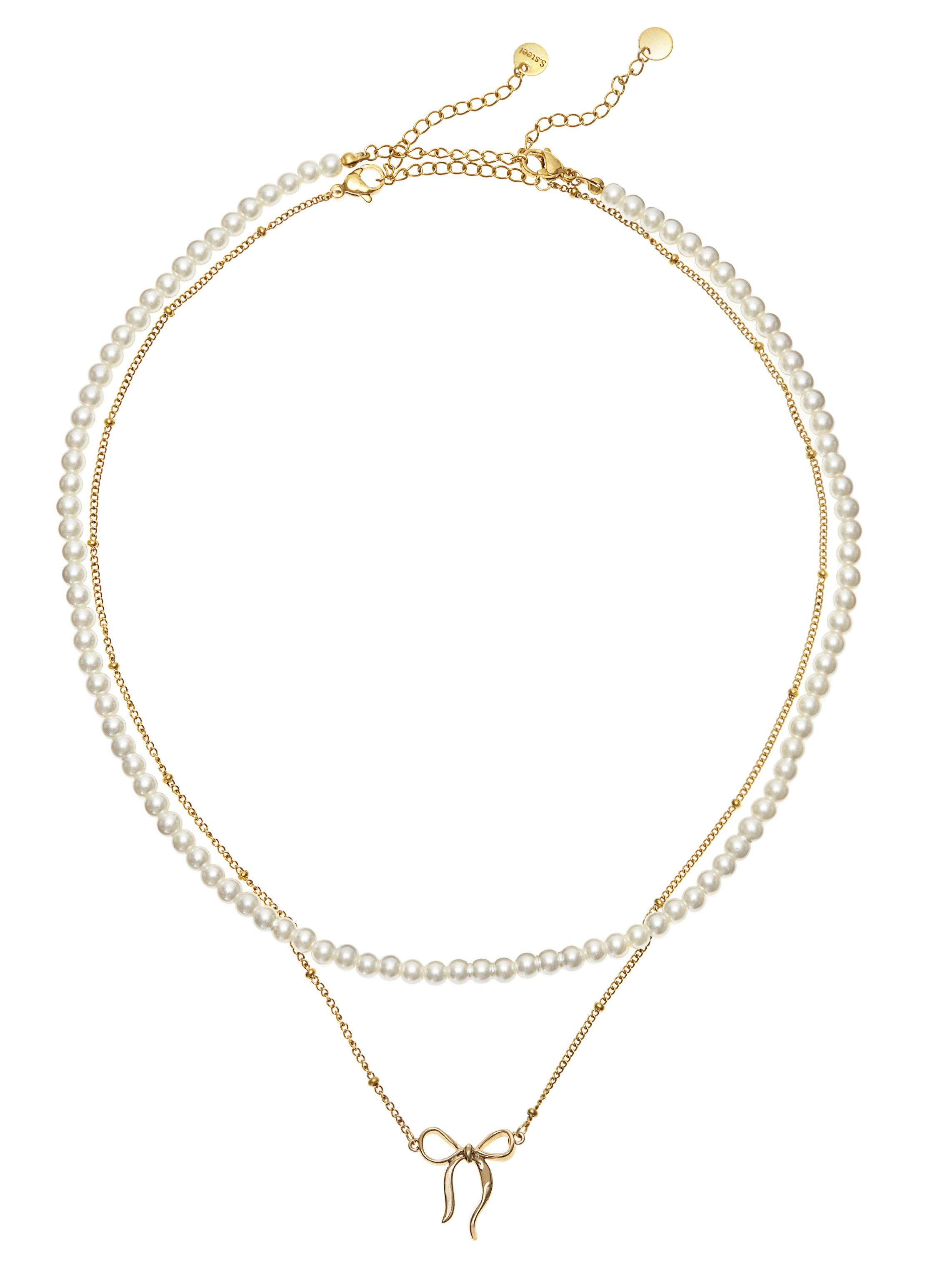 LASCANA Schmuckset Edelstahlketten Set (Set, 2-tlg., Künstliche Süßwasserpe günstig online kaufen