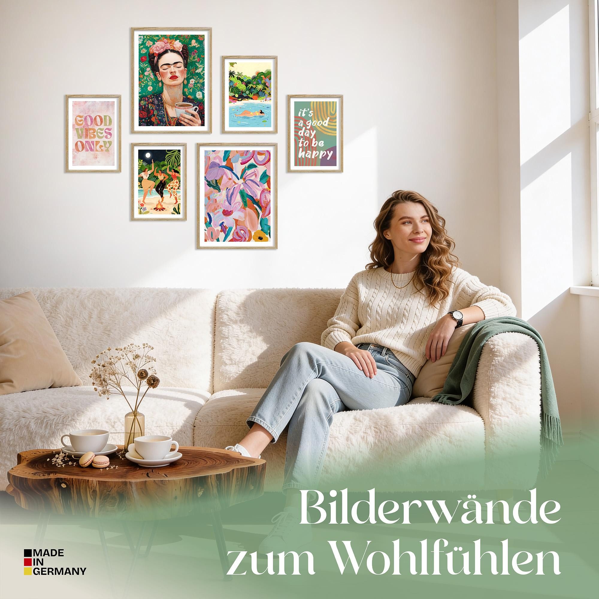 ARTFAVES Bilder-Collage Poster Set Mixed Arts I mehrteilige Bilderwand I Wandbilder Abstrakte-, (Wandbilder modern, 6 St)