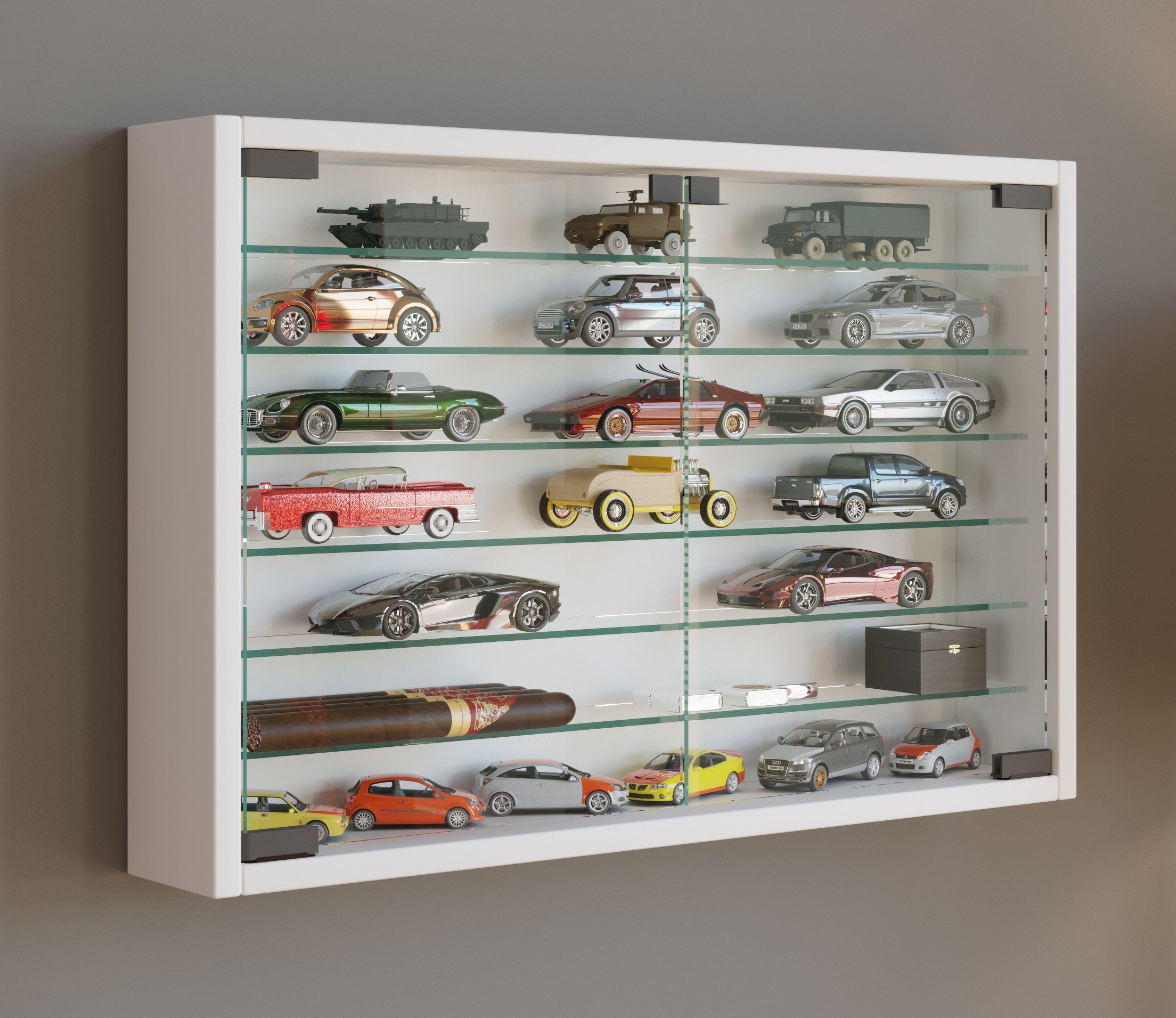 VCM Hängevitrine Wandvitrine Mandosa mit Glastüren, H. 40 x B. 60 x Glasvitrine hängend, Modern und platzsparend