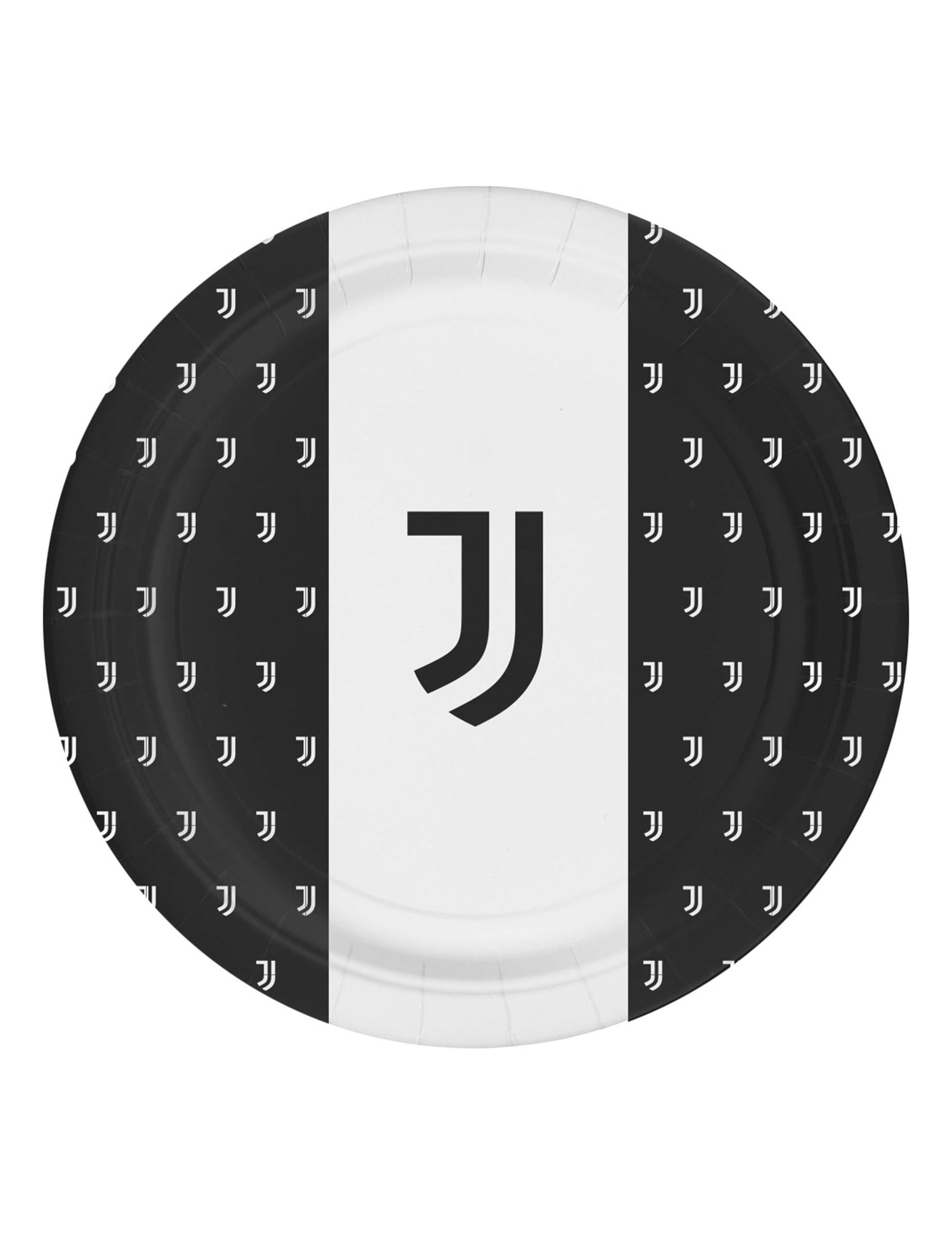 Kostüm Juventus-Papierteller Tischdeko 8 Stück schwarz-weiss 23cm