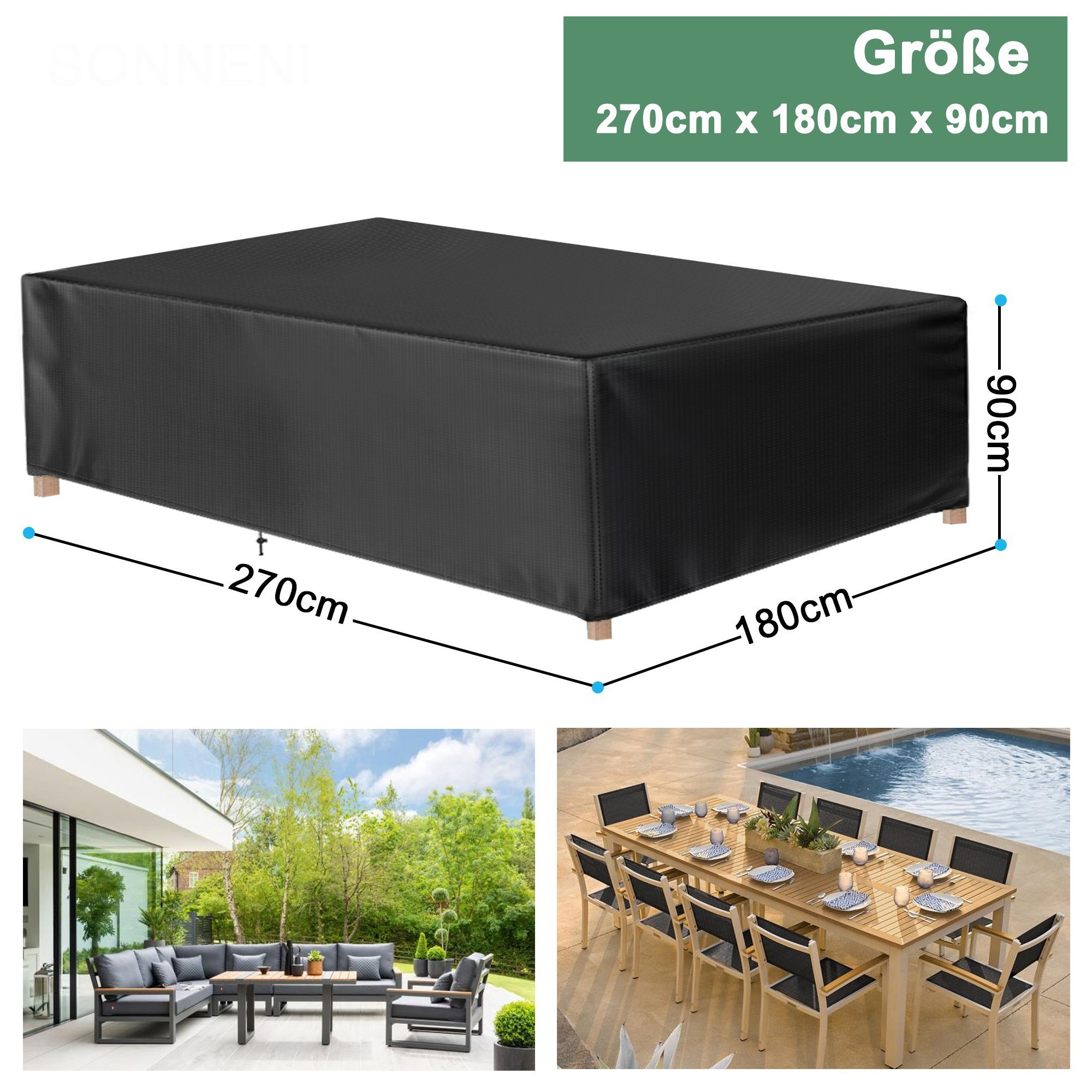 Sunicol Gartenmöbel-Schutzhülle Heavy Duty Wasserdicht Gartenmöbel günstig online kaufen