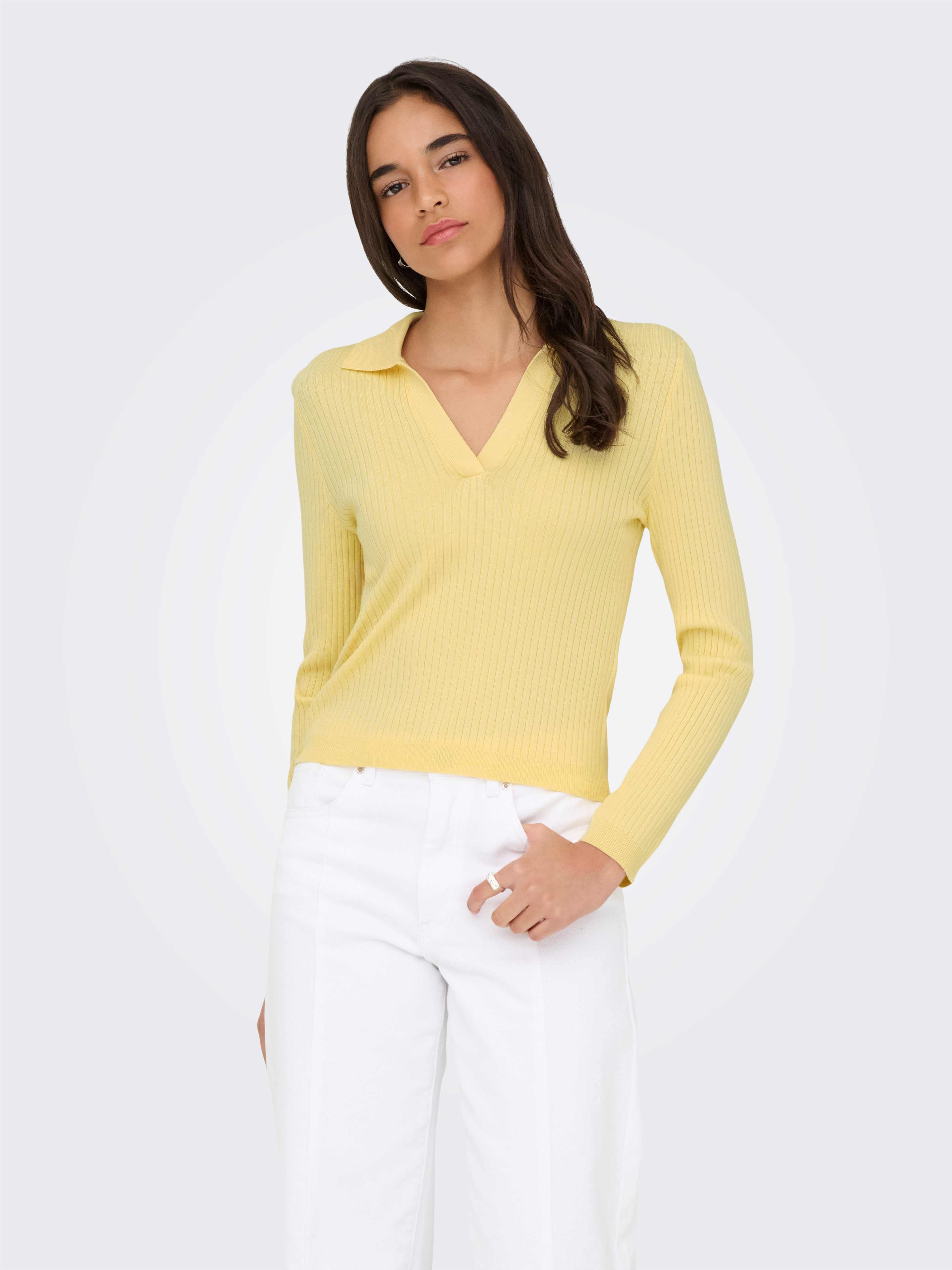 ONLY Polokragenpullover ONLKAYA LS POLO PULLOVER EX KNT Rippstrick günstig online kaufen
