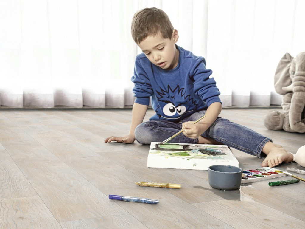 BASICfloor Laminat Laminat Eiche hell XL-Landhausdiele