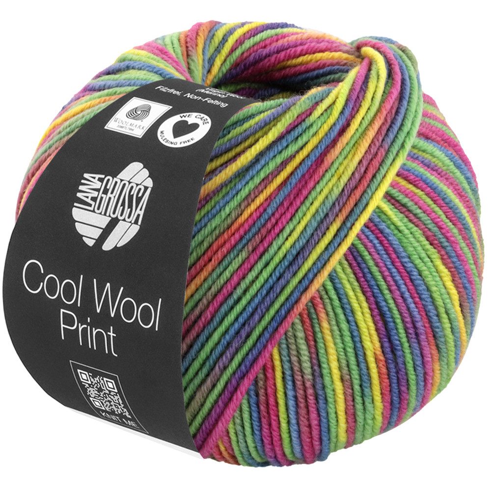 LANA GROSSA COOL WOOL PRINT Häkelwolle, 160 m (pflegeleichtes Strickgarn aus extrafeiner Merinowolle), 50 g