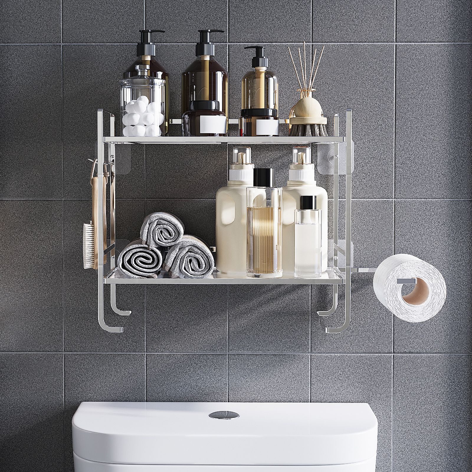 GarveeMore Badregal Neu Über der Toilette Lagerung Regal, 2-Tier Bad Lageru günstig online kaufen