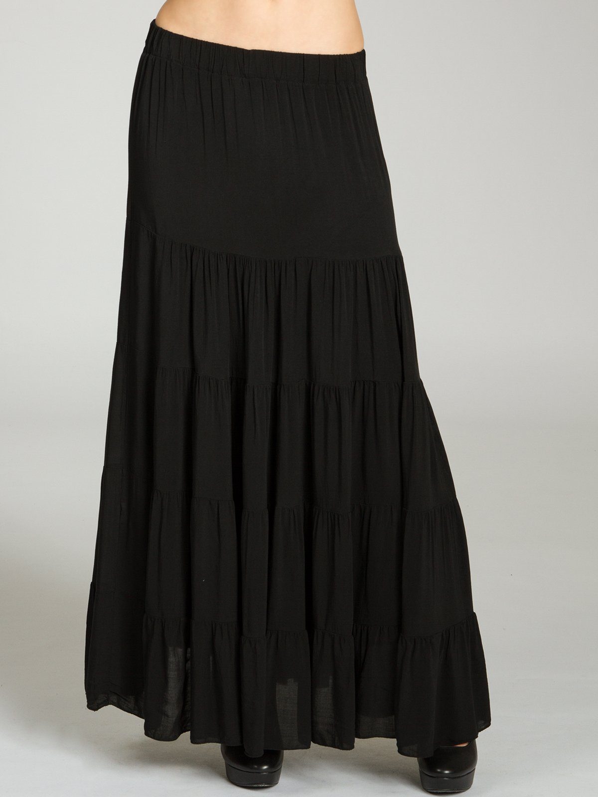 Caspar Faltenrock RO020 langer eleganter Damen Maxi Sommer Rock Maxirock - bodenlang bei ca. 157 cm Körpergröße