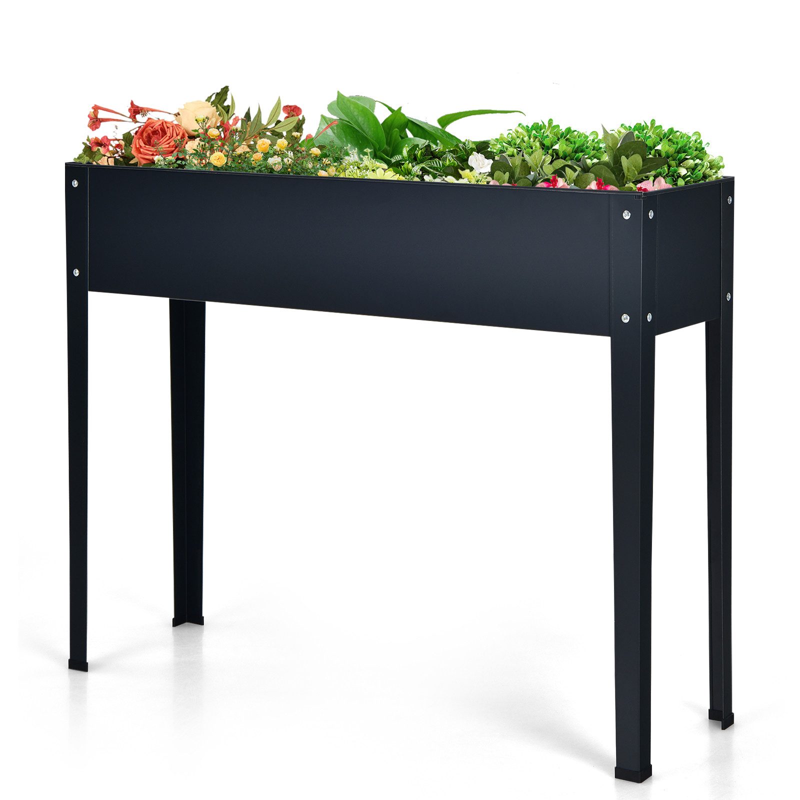 COSTWAY Hochbeet (1 St), Pflanzkasten, Blumenbeet, Blumenkasten, 100x30x80cm