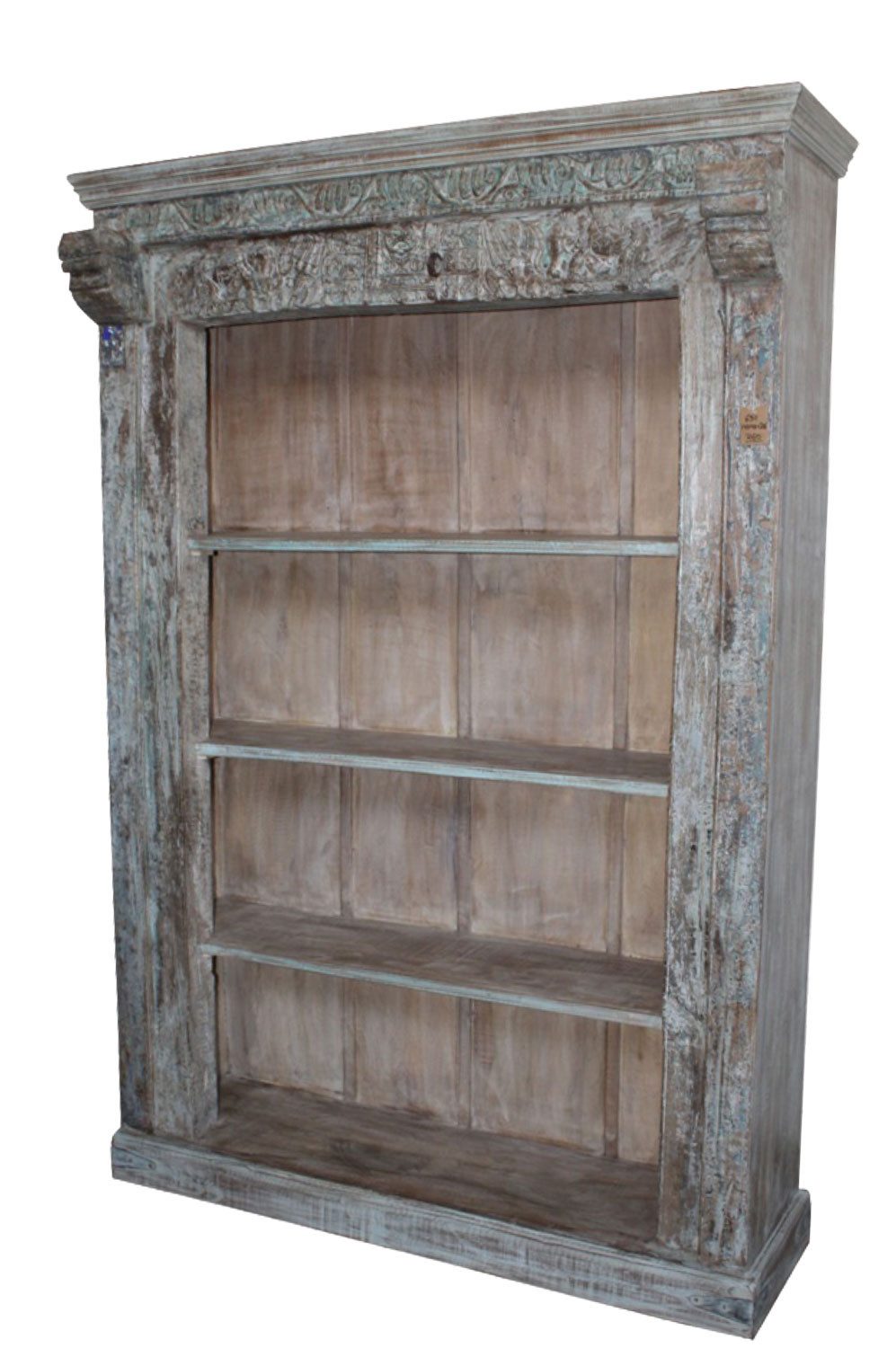 Marrakesch Orient & Mediterran Interior Bücherregal Orientalisches Vintage Regal Bücherregal Antik Massiv Muster 03, 1-tlg., Handarbeit