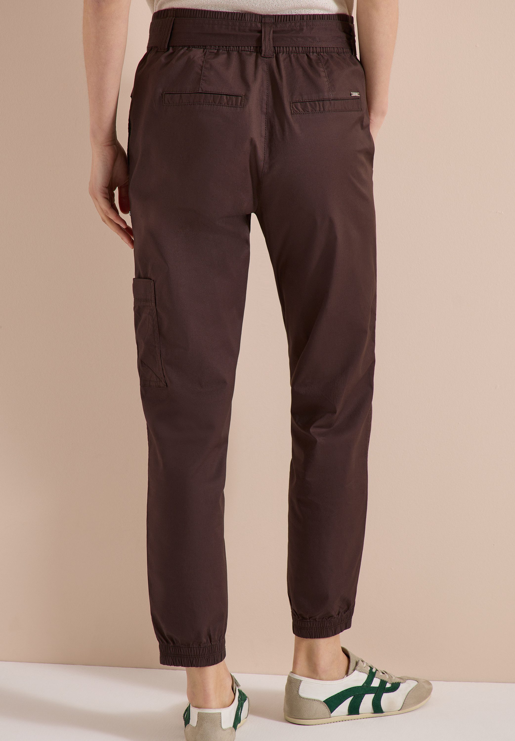 CECIL Stoffhose Style Chelsea im Loose Fit und im Papertouch-Style/mit Gürtel