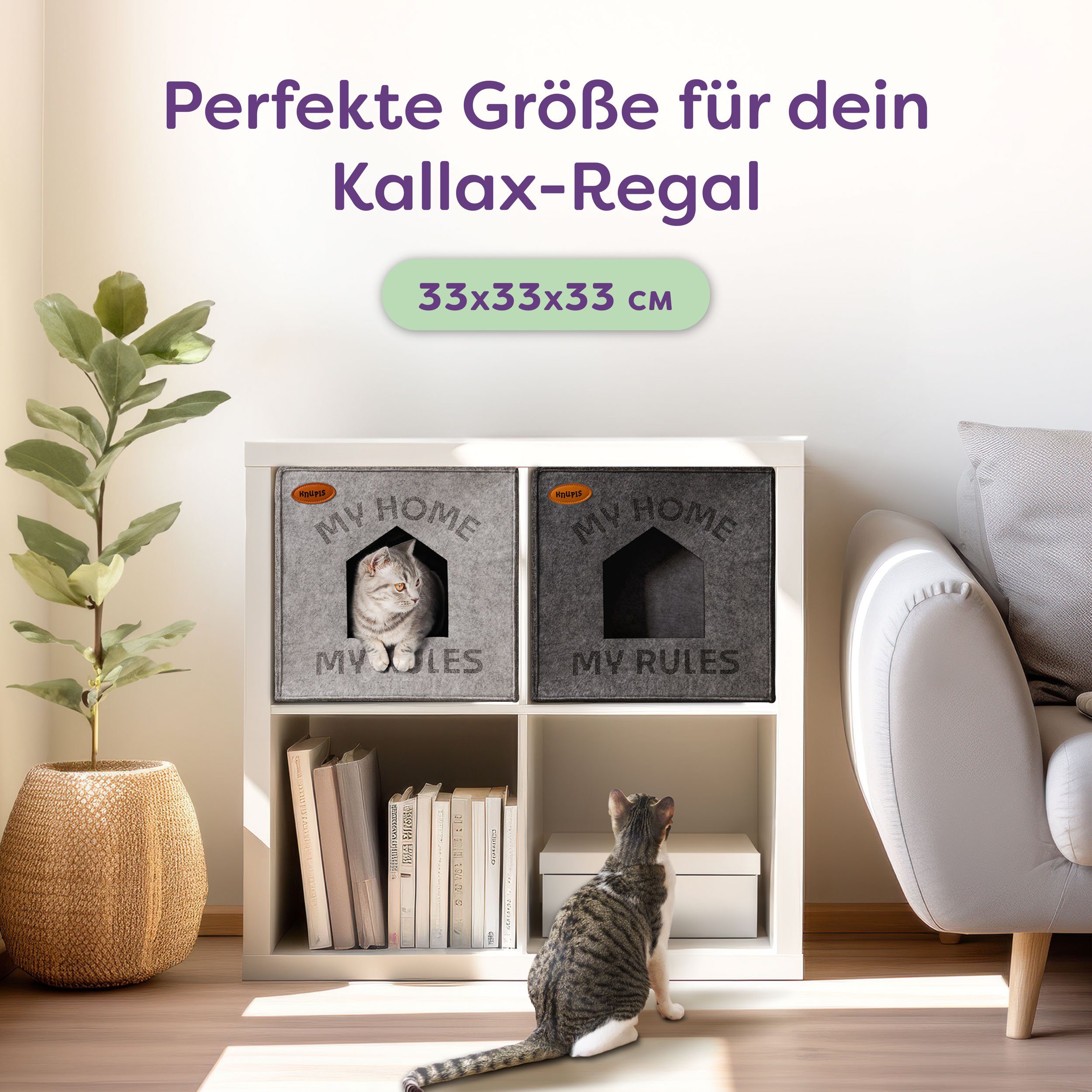 Knupis Tierbett Katzenhöhle mit Kissen - günstig online kaufen