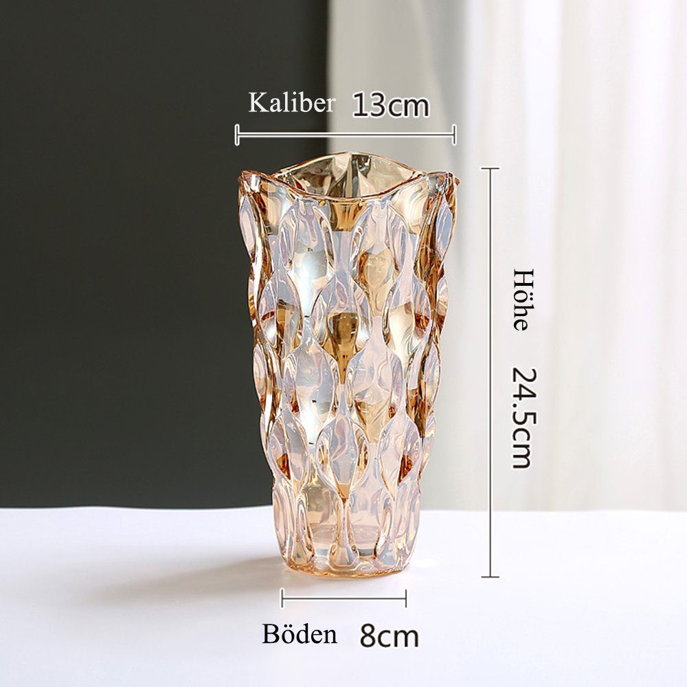 NUODWELL Dekovase Glas Blumenvase,Deko Wohnzimmer,Modern Glas günstig online kaufen