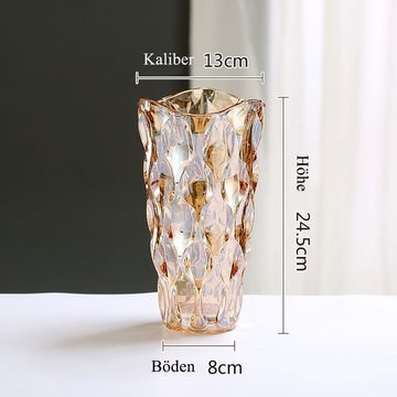NUODWELL Dekovase Glas Blumenvase,Deko Wohnzimmer,Modern Glas Tulpenvase Aesthetic Vase
