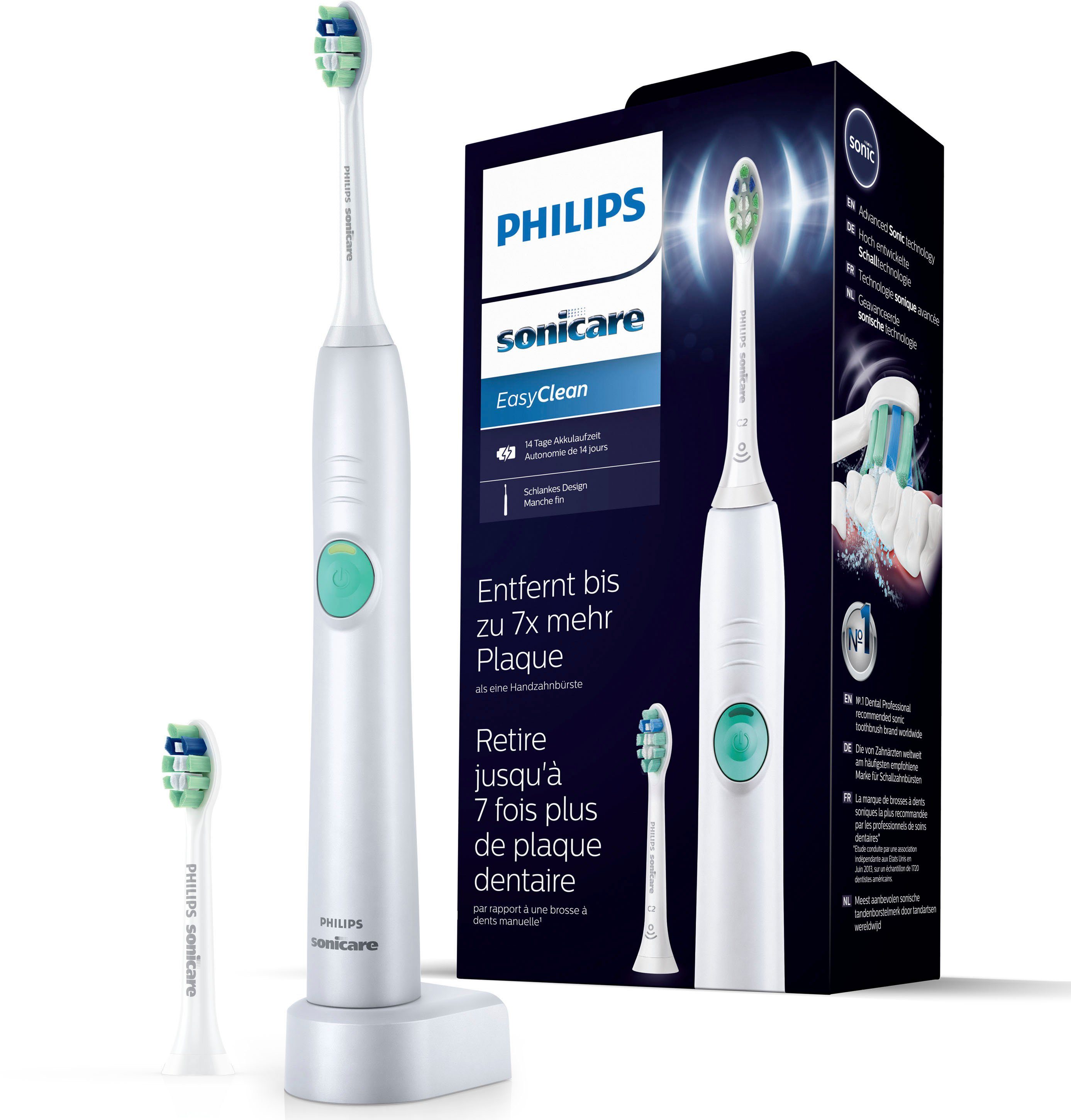 Philips Sonicare Elektrische Zahnbürste EasyClean HX6512/45,  Aufsteckbürsten: 2 St., mit Schalltechnologie, mit Clean-Putzprogramm,  Timer & Ladegerät online kaufen | OTTO