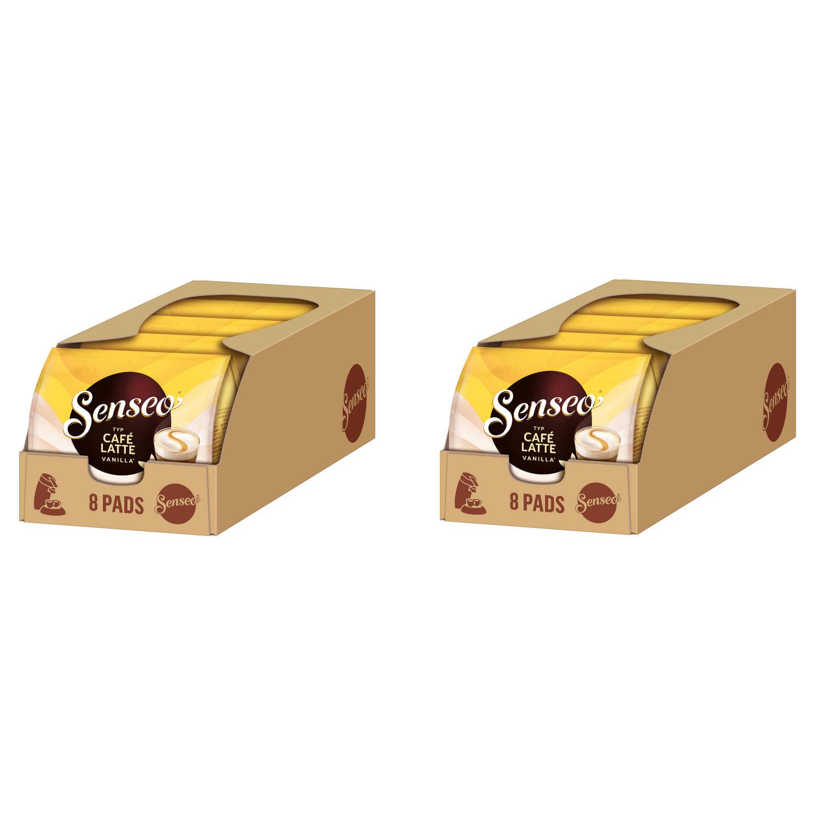 Senseo Kaffee Pads Typ Café Latte Vanilla 80 Getränke, (Packung, 10er pack)