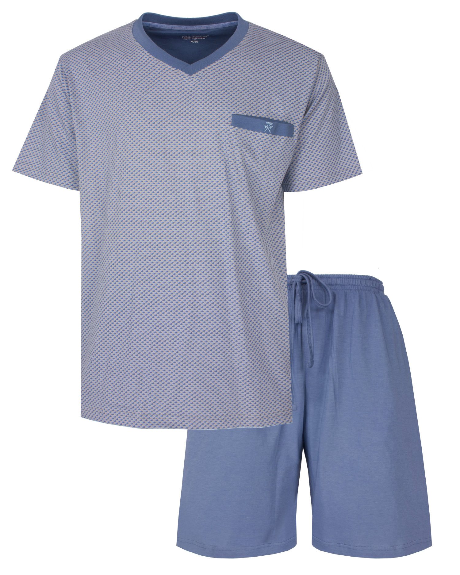 Paul Hopkins Shorty Modischer Herren Schlafanzug kurz (2 tlg) Baumwolle
