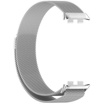 Wigento Smartwatch-Armband Für Honor Band 9 Metall Stahl Mesh Ersatz Armband mit Magnetverschluss