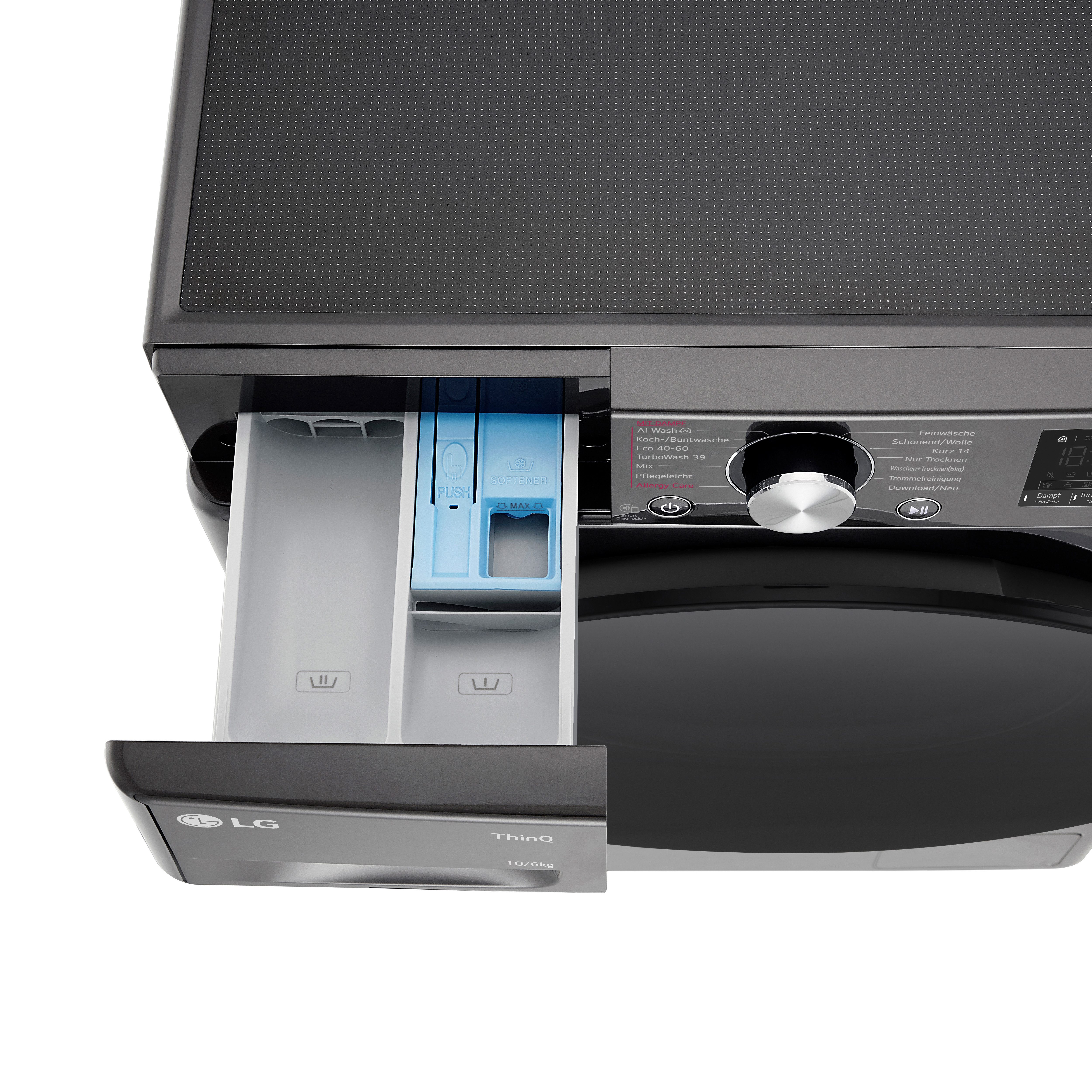 LG Waschtrockner Serie 7 W4WR70X6YB, 10 kg, 6 kg, 1400 U/min, AI DD®: intelligente Erkennung der Fasern für 18 % mehr Gewebeschutz – Bild 4 von 5