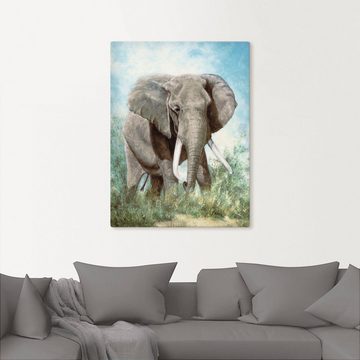 Artland Leinwandbild Elefant, Wildtiere (1 St), auf Keilrahmen gespannt