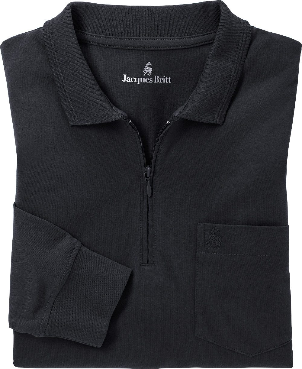 Jacques Britt Langarm-Poloshirt Superweich mit hohem Baumwoll-Anteil
