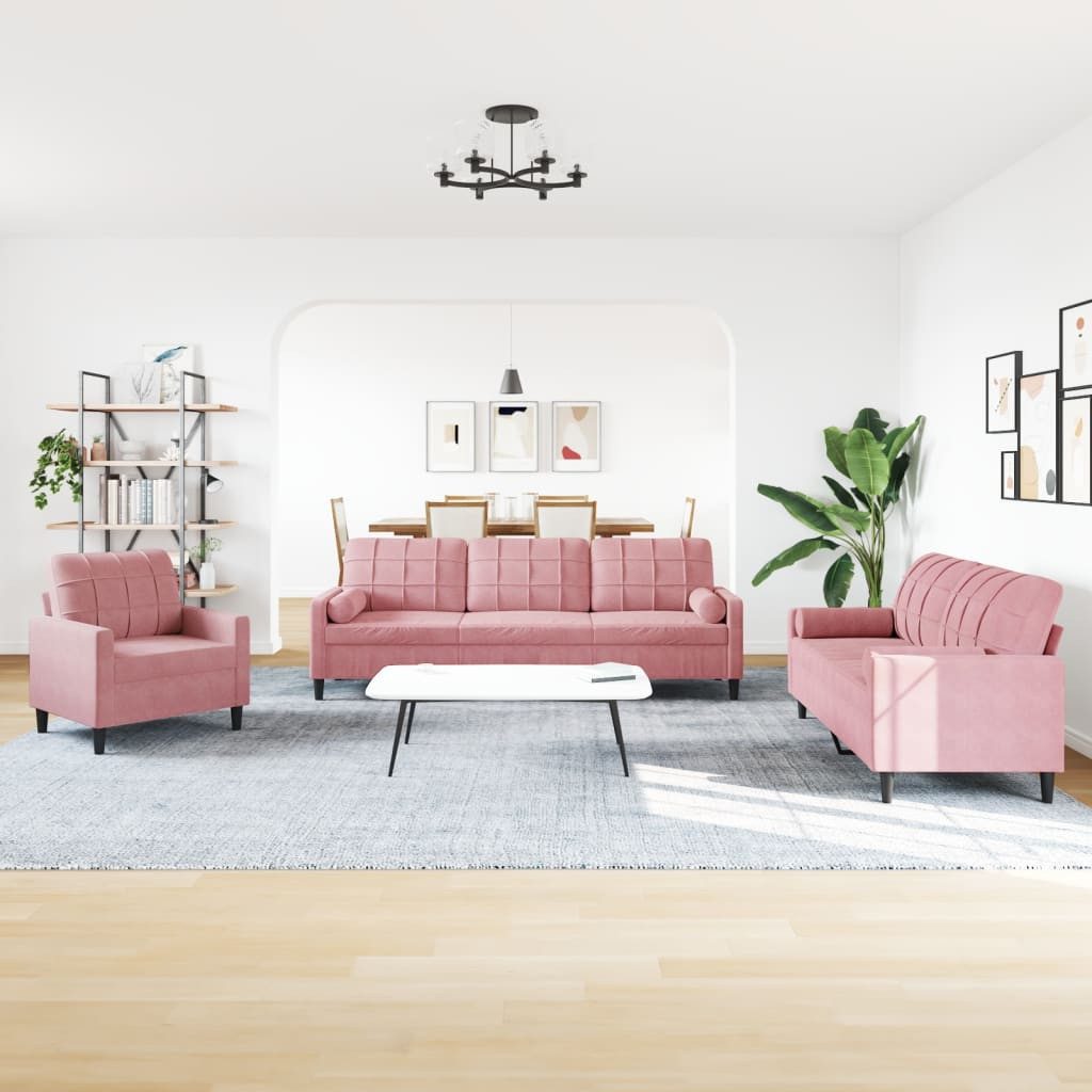 vidaXL Sofa 3-tlg. Sofagarnitur mit Kissen günstig online kaufen