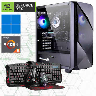 Hyrican Striker 7335 Gaming-PC (AMD Ryzen 5 5500, RTX 4060, 32 GB RAM, 960 GB SSD, Luftkühlung, Windows 11)