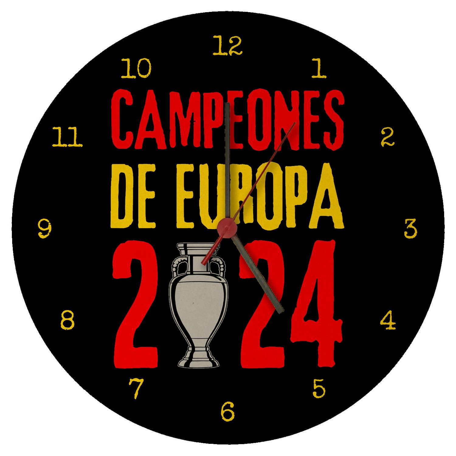 Wanduhr Spanien Europameister 2024 Wanduhr aus MDF mit Spruch Campeones de
