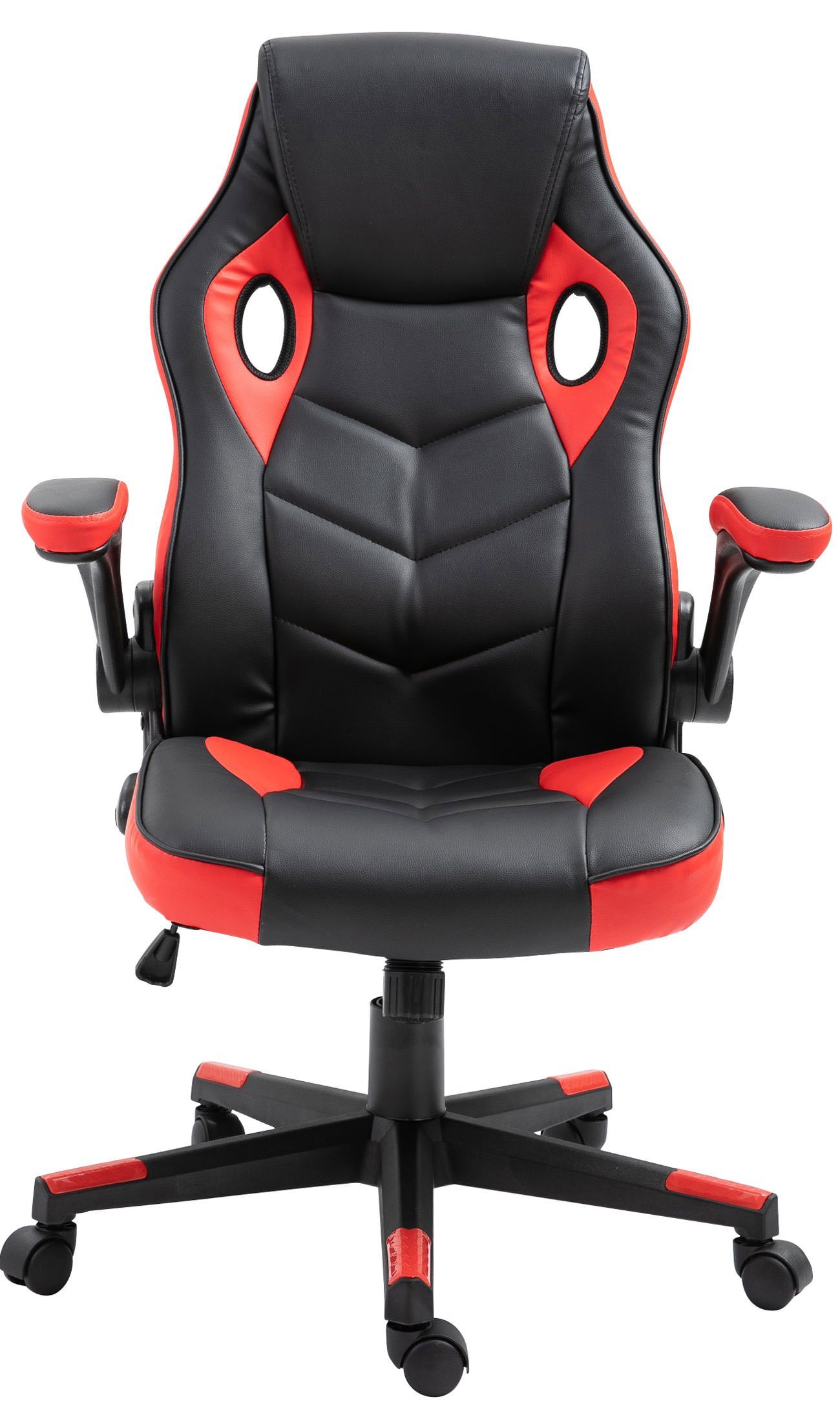CLP Gaming Chair Omis Kunstleder, und höhenverstellbar drehbar schwarz/rot