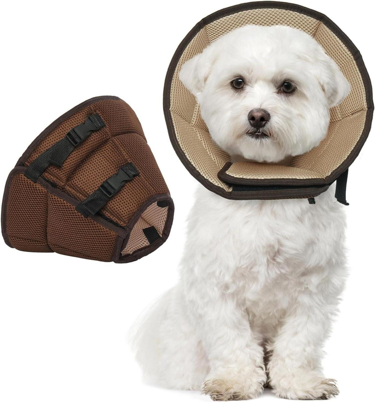 Schutzkragen Halskrause Hund Leckschutz Schutzkragen Einstellbar Hundekragen Braun
