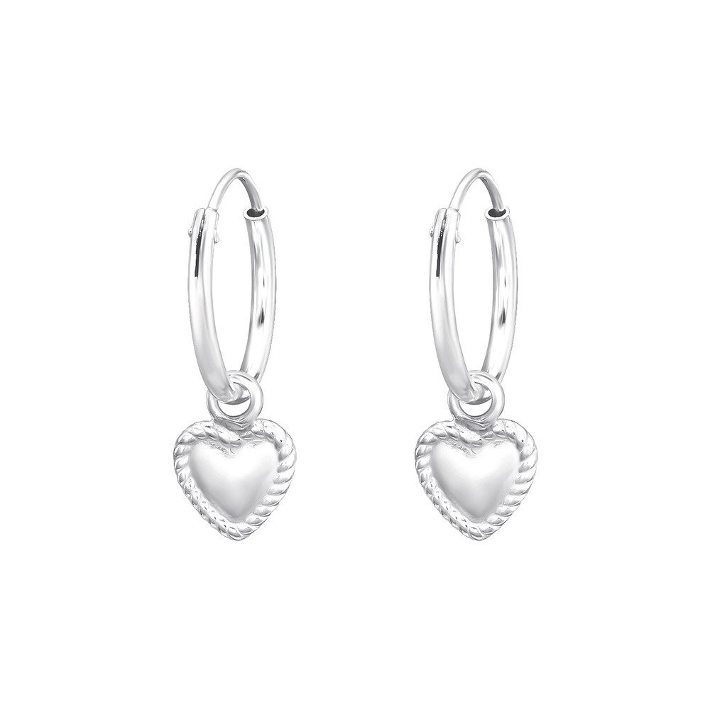 Order & Smile Schmuck Paar Ohrhänger Herz Ohrringe 925 Silber hängend: Kinder Creolen