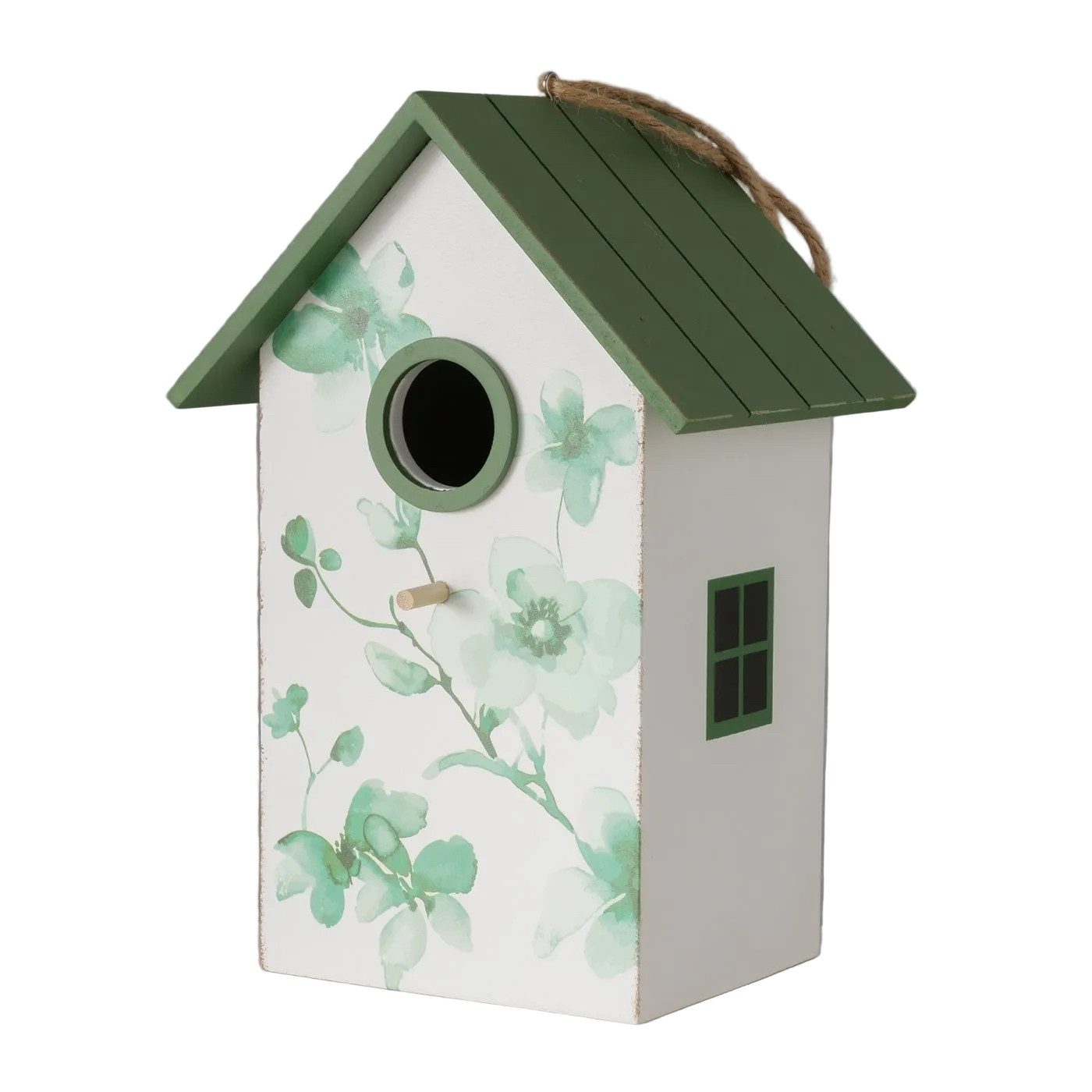 BOLTZE Vogelhaus Vogelhaus Holz Kate Bambus Grün Floral Garten Vogelhaus zum Aufhängen